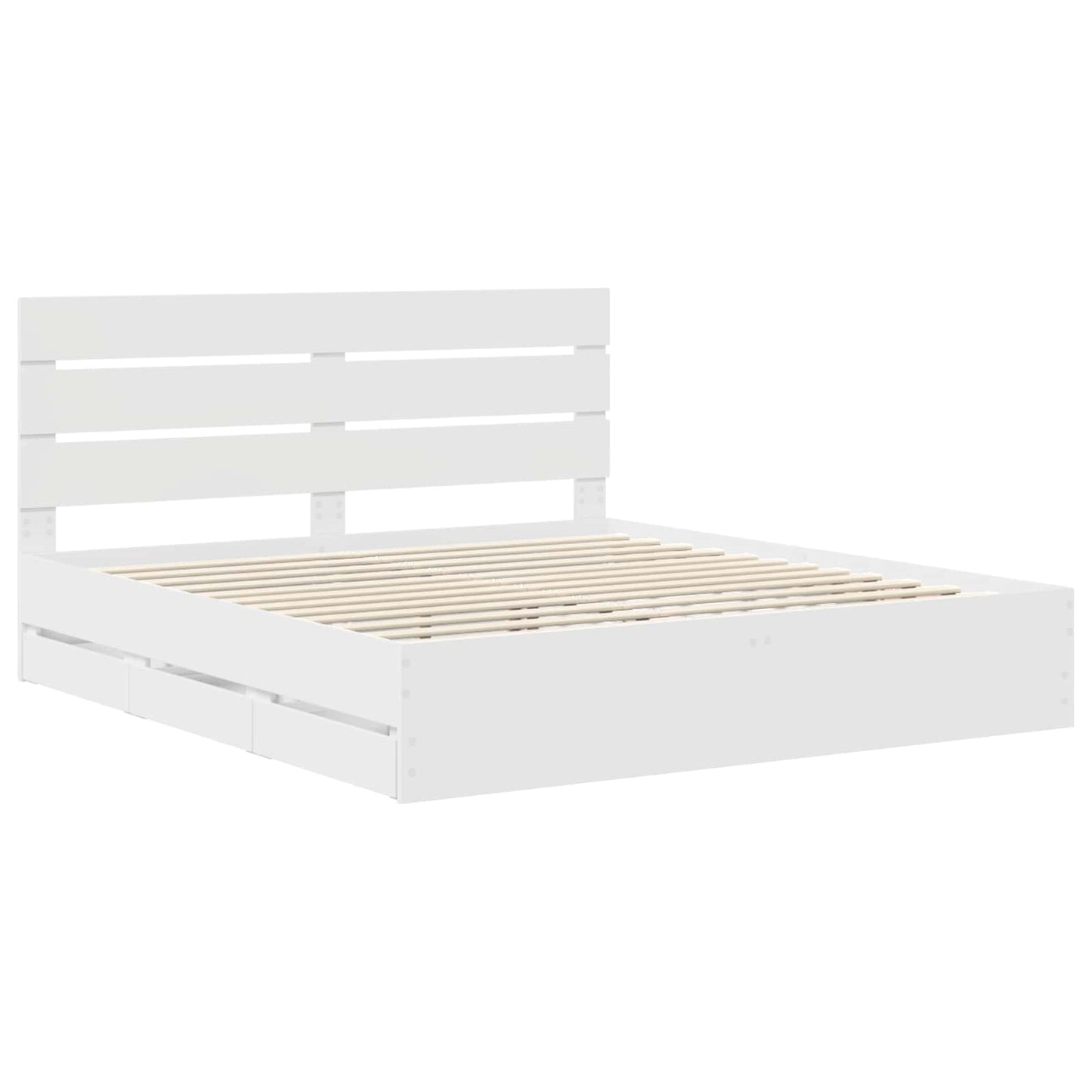 vidaXL Σκελετός Κρεβατιού Λευκό 200 x 200 cm Μηχανήματος Ξύλο