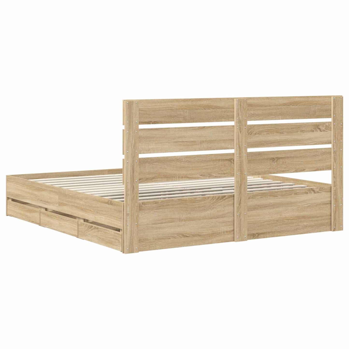 vidaXL Σκελετός Κρεβατιού Δρύς Sonoma 200 x 200 cm Μηχανήματος Ξύλο
