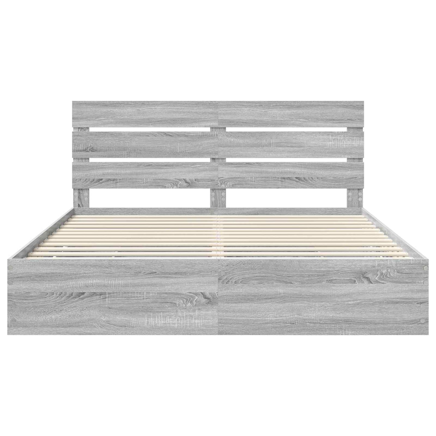 vidaXL Σκελετός Κρεβατιού Γκρίζο Σονομα 200 x 200 cm Μηχανήματος Ξύλο