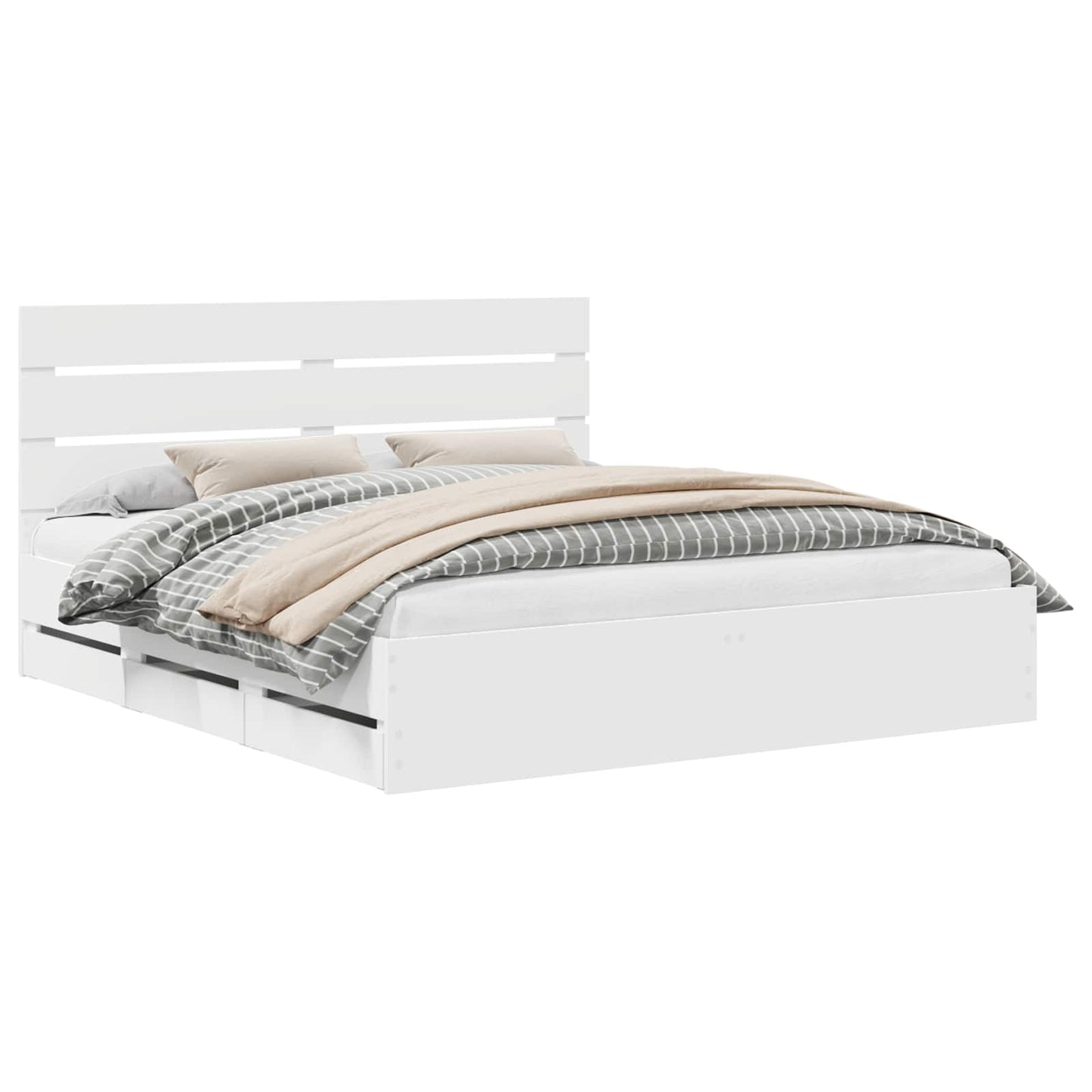 vidaXL Σκελετός Κρεβατιού Λευκό 180 x 200 cm Μηχανήματος Ξύλο