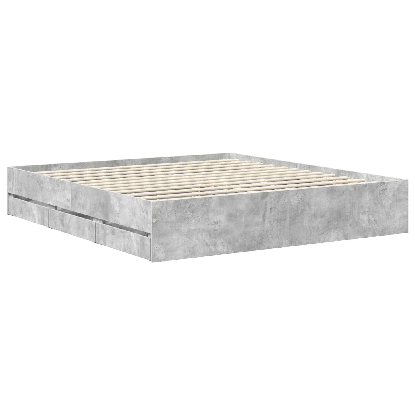 vidaXL Σκελετός Κρεβατιού Σκυρόδεμα Γκρι 180 x 200 cm Μηχανήματος Ξύλο