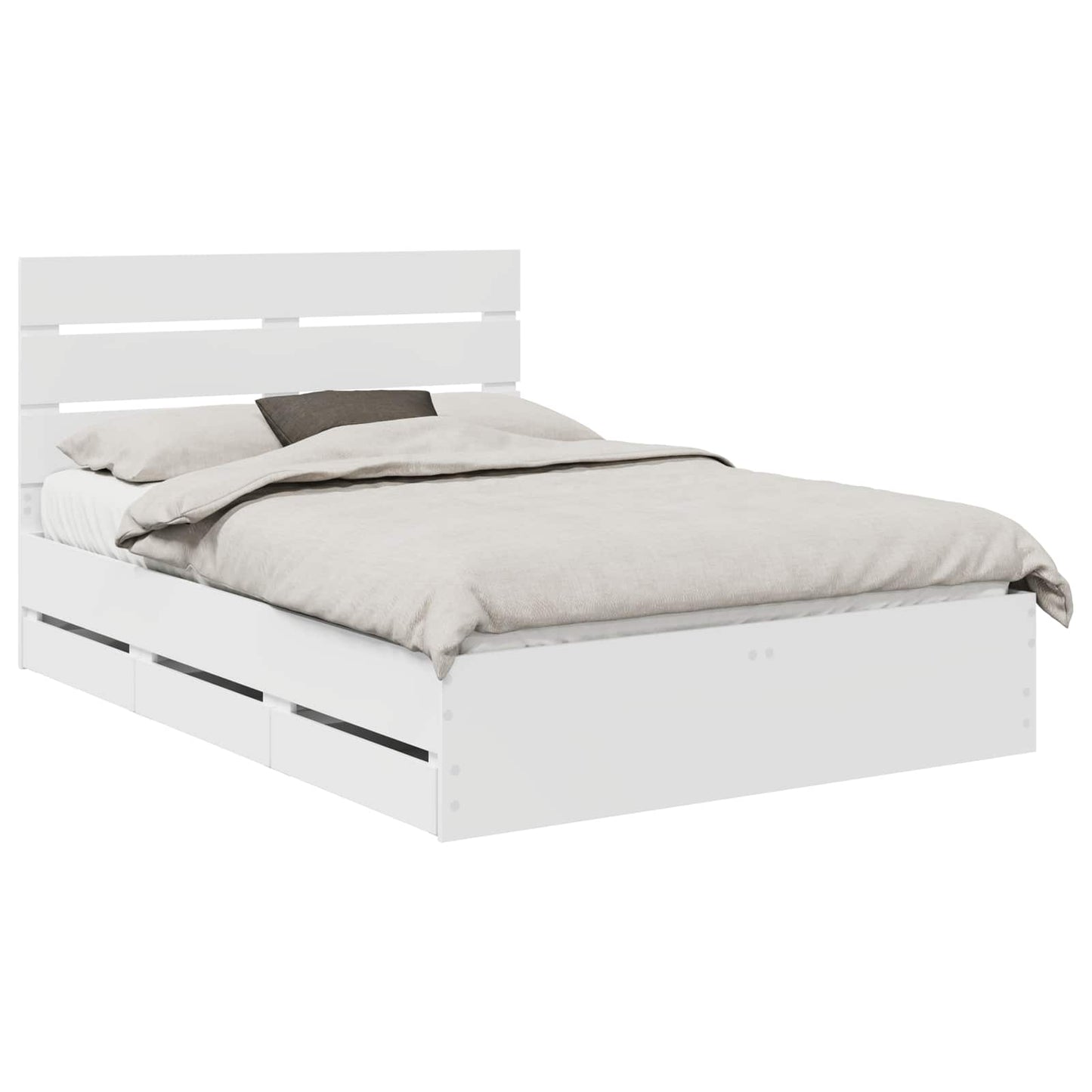 vidaXL Σκελετός Κρεβατιού Λευκό 150 x 200 cm Μηχανήματος Ξύλο