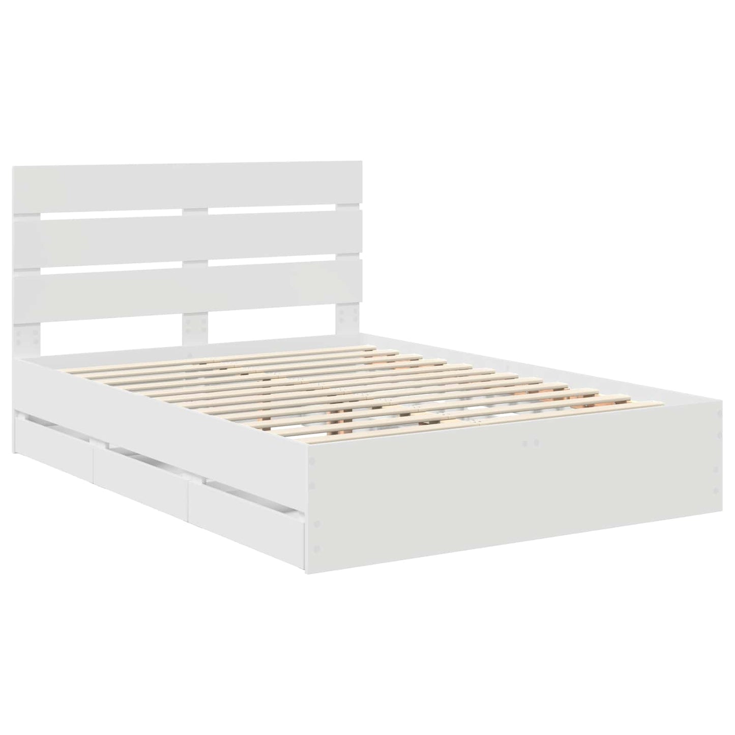 vidaXL Σκελετός Κρεβατιού Λευκό 150 x 200 cm Μηχανήματος Ξύλο