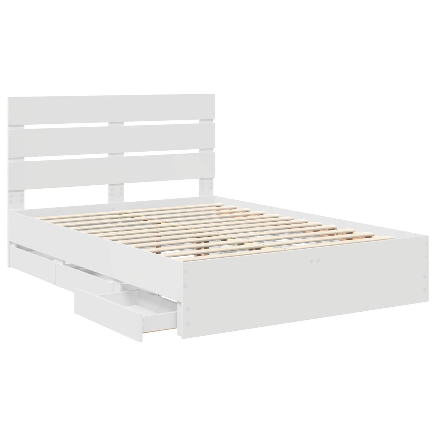 vidaXL Σκελετός Κρεβατιού Λευκό 150 x 200 cm Μηχανήματος Ξύλο