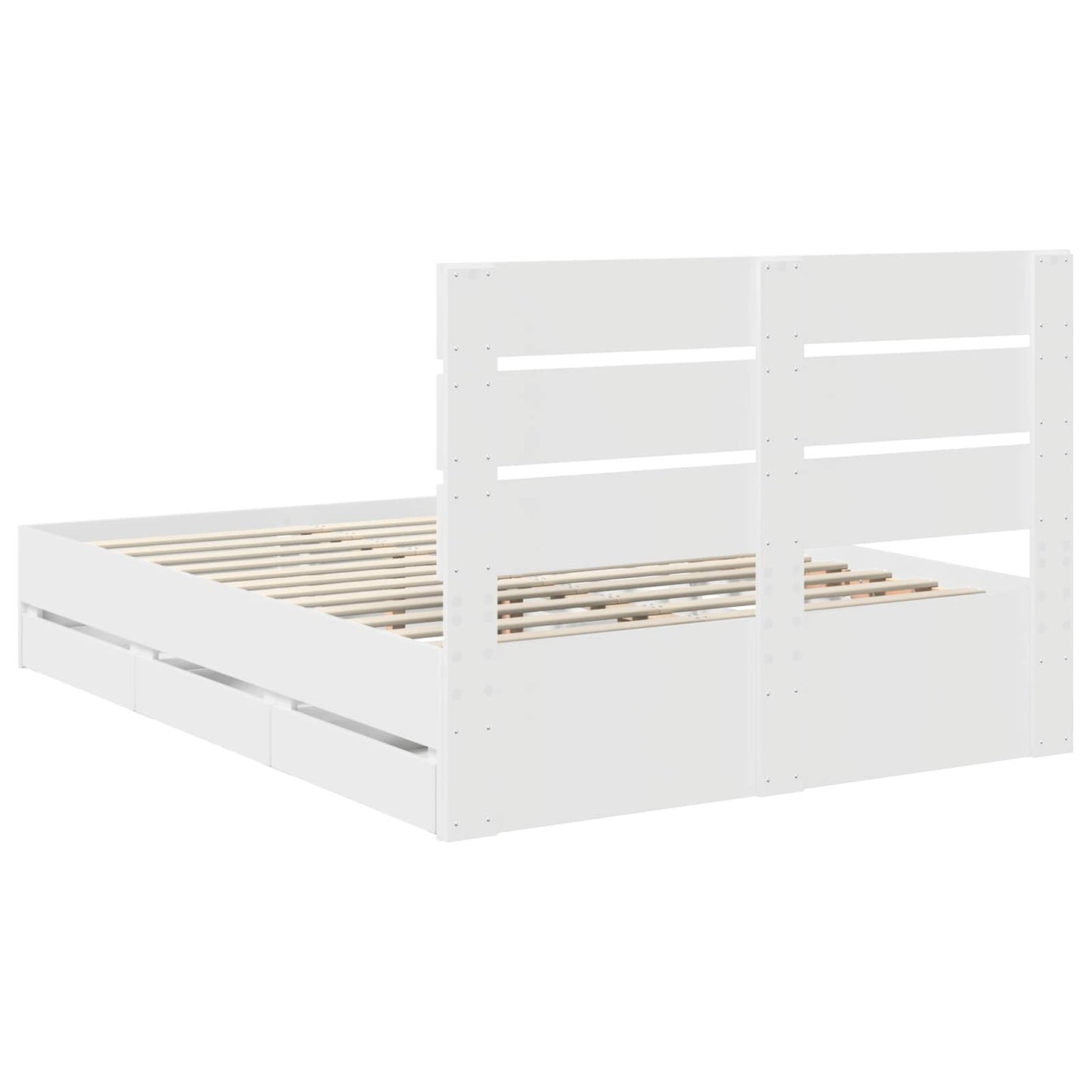 vidaXL Σκελετός Κρεβατιού Λευκό 150 x 200 cm Μηχανήματος Ξύλο