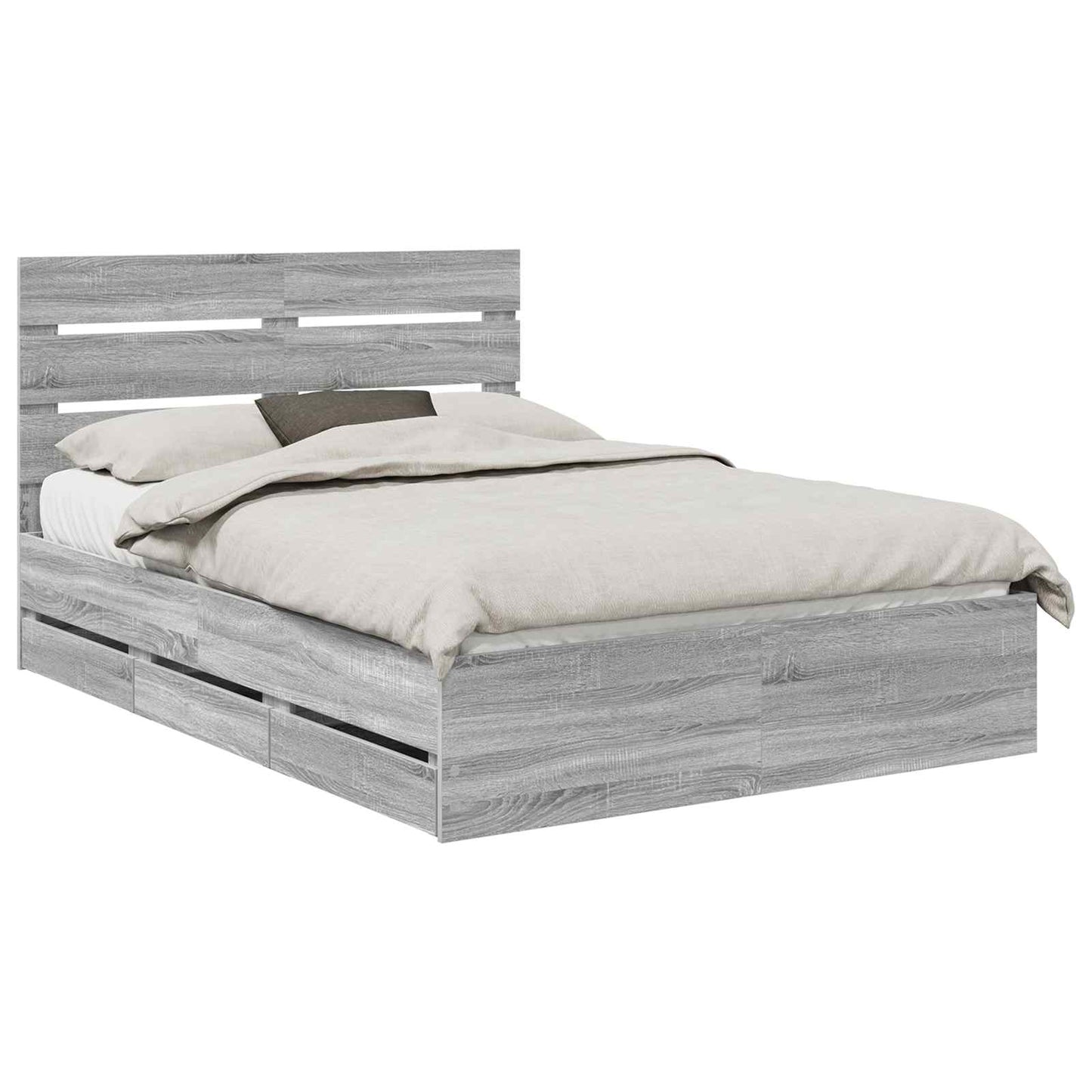 vidaXL Σκελετός Κρεβατιού Γκρίζο Σονομα 140 x 200 cm Μηχανήματος Ξύλο