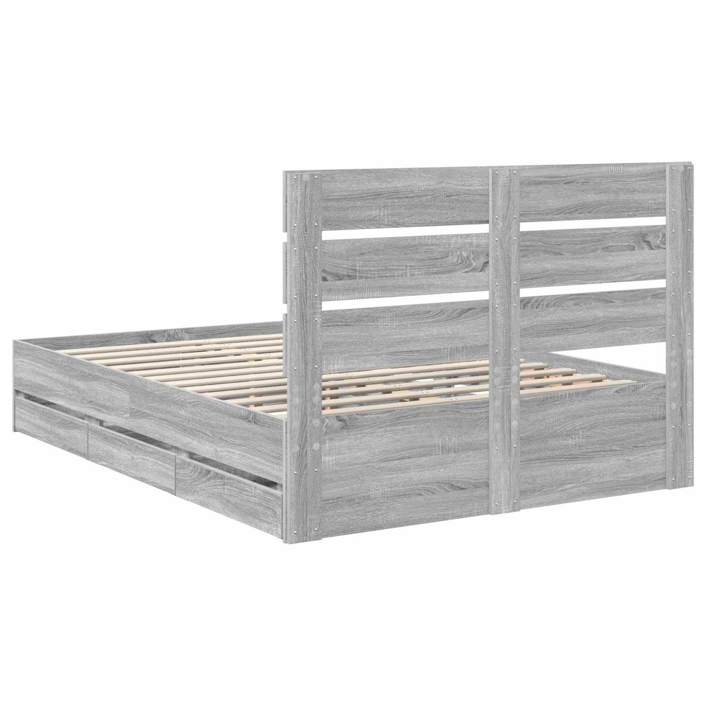 vidaXL Σκελετός Κρεβατιού Γκρίζο Σονομα 140 x 200 cm Μηχανήματος Ξύλο