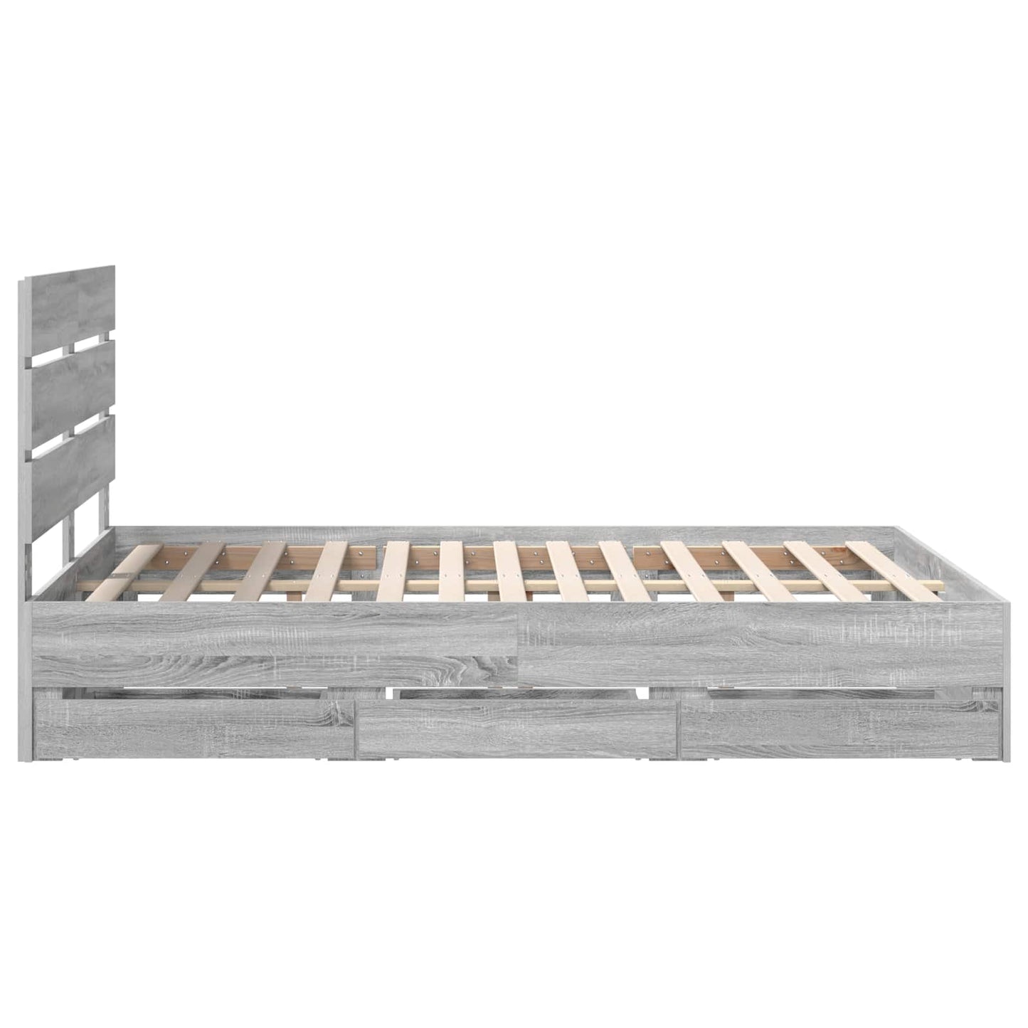 vidaXL Σκελετός Κρεβατιού Γκρίζο Σονομα 140 x 200 cm Μηχανήματος Ξύλο