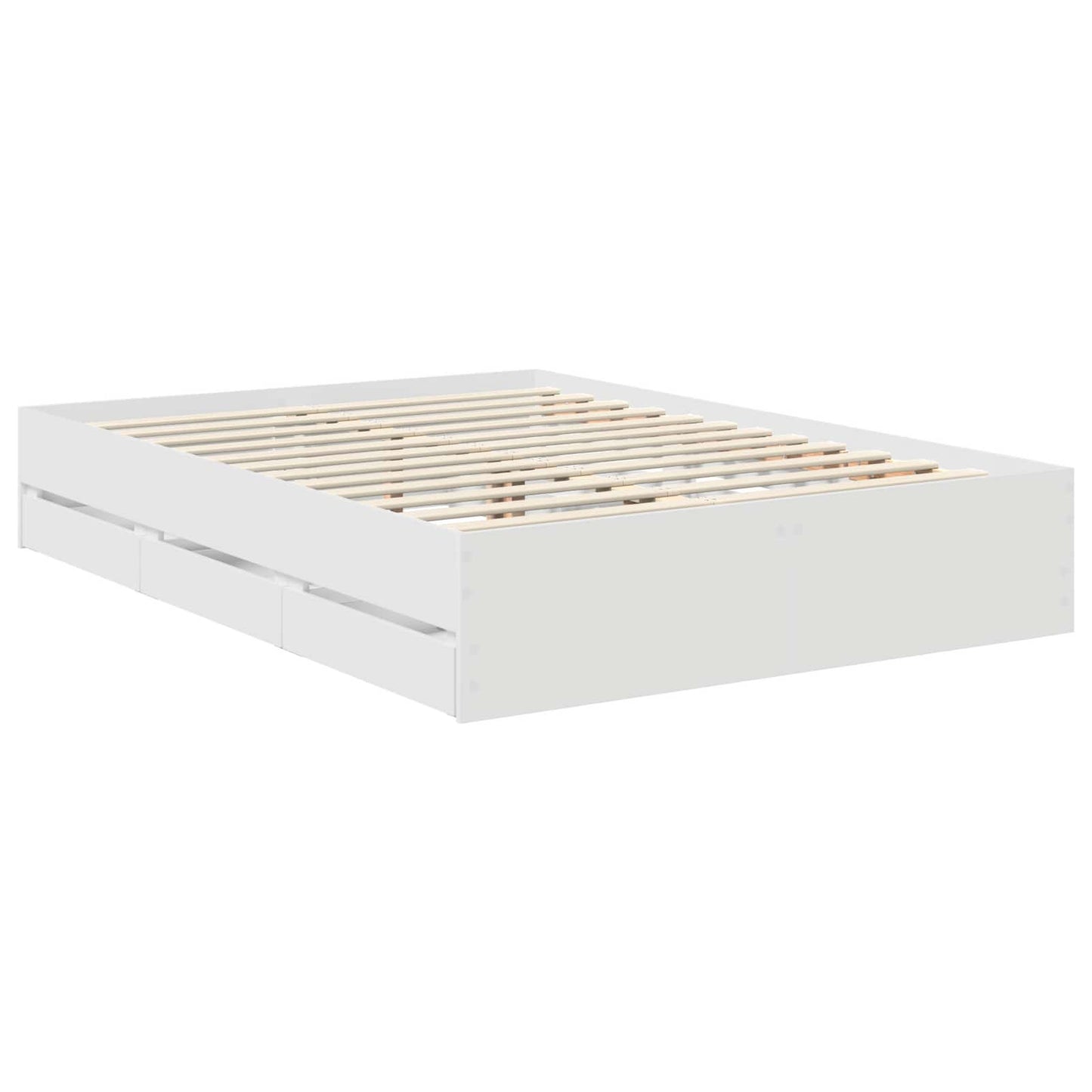 vidaXL Σκελετός Κρεβατιού Λευκό 140 x 190 cm Μηχανήματος Ξύλο