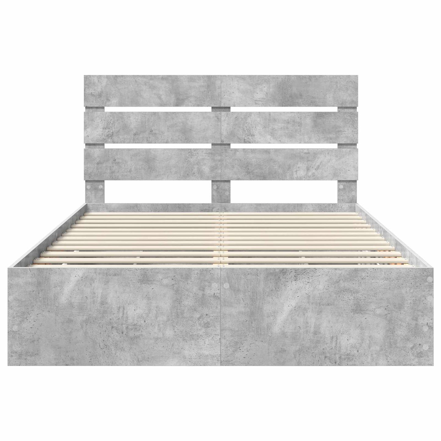 vidaXL Σκελετός Κρεβατιού Σκυρόδεμα Γκρι 140 x 190 cm Μηχανήματος Ξύλο