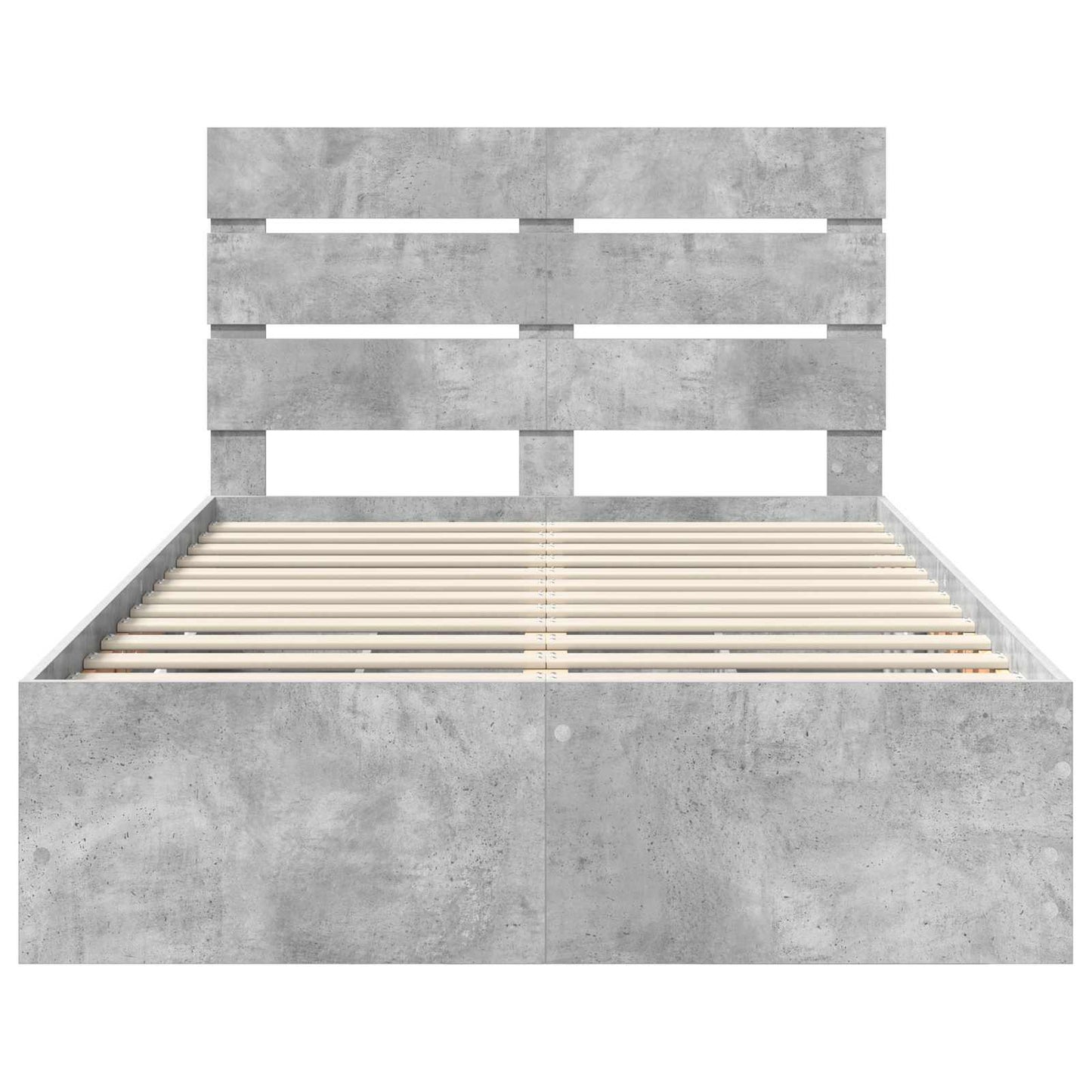 vidaXL Σκελετός Κρεβατιού Σκυρόδεμα Γκρι 135 x 190 cm Μηχανήματος Ξύλο
