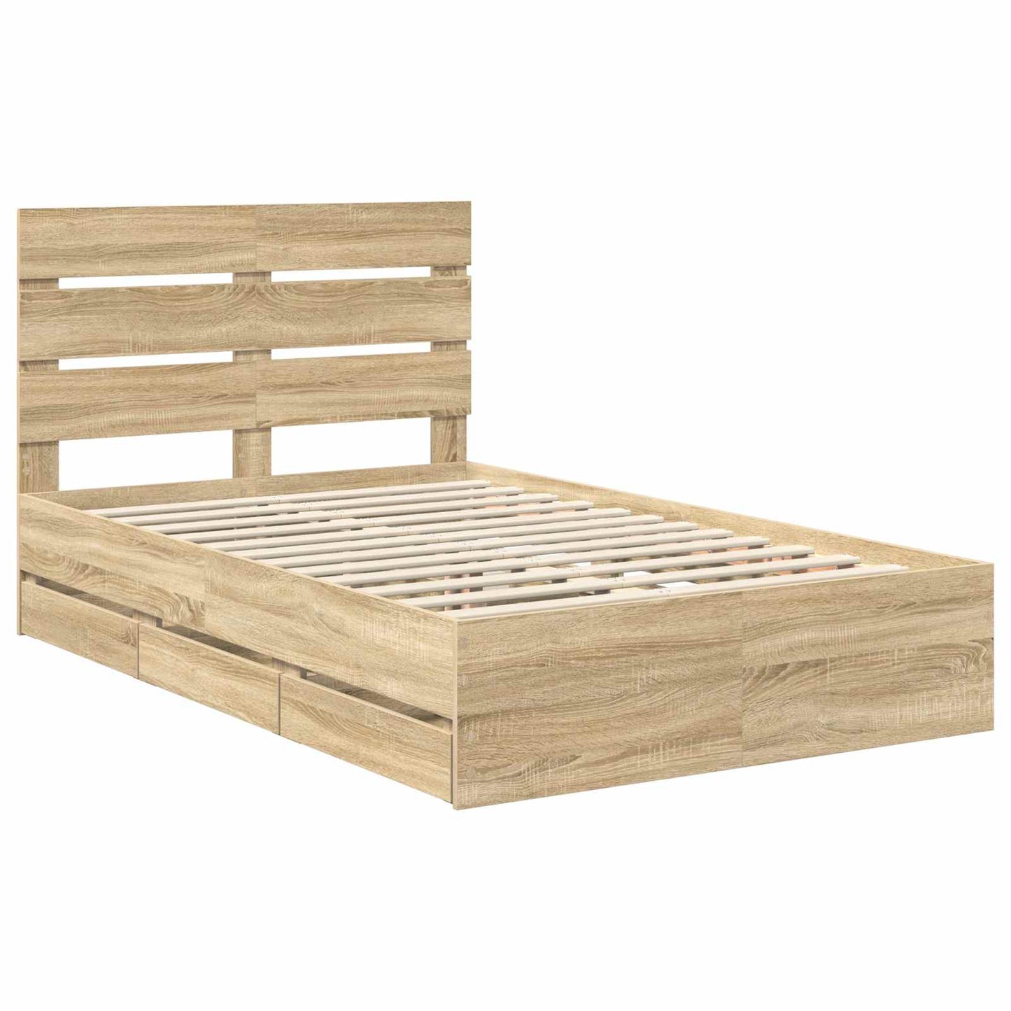 vidaXL Σκελετός Κρεβατιού Δρύς Sonoma 120 x 200 cm Μηχανήματος Ξύλο