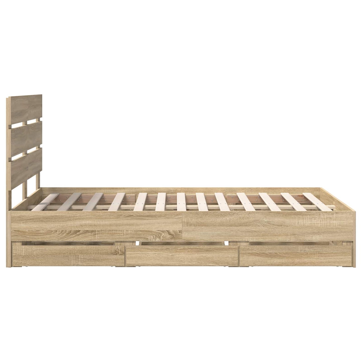 vidaXL Σκελετός Κρεβατιού Δρύς Sonoma 120 x 200 cm Μηχανήματος Ξύλο