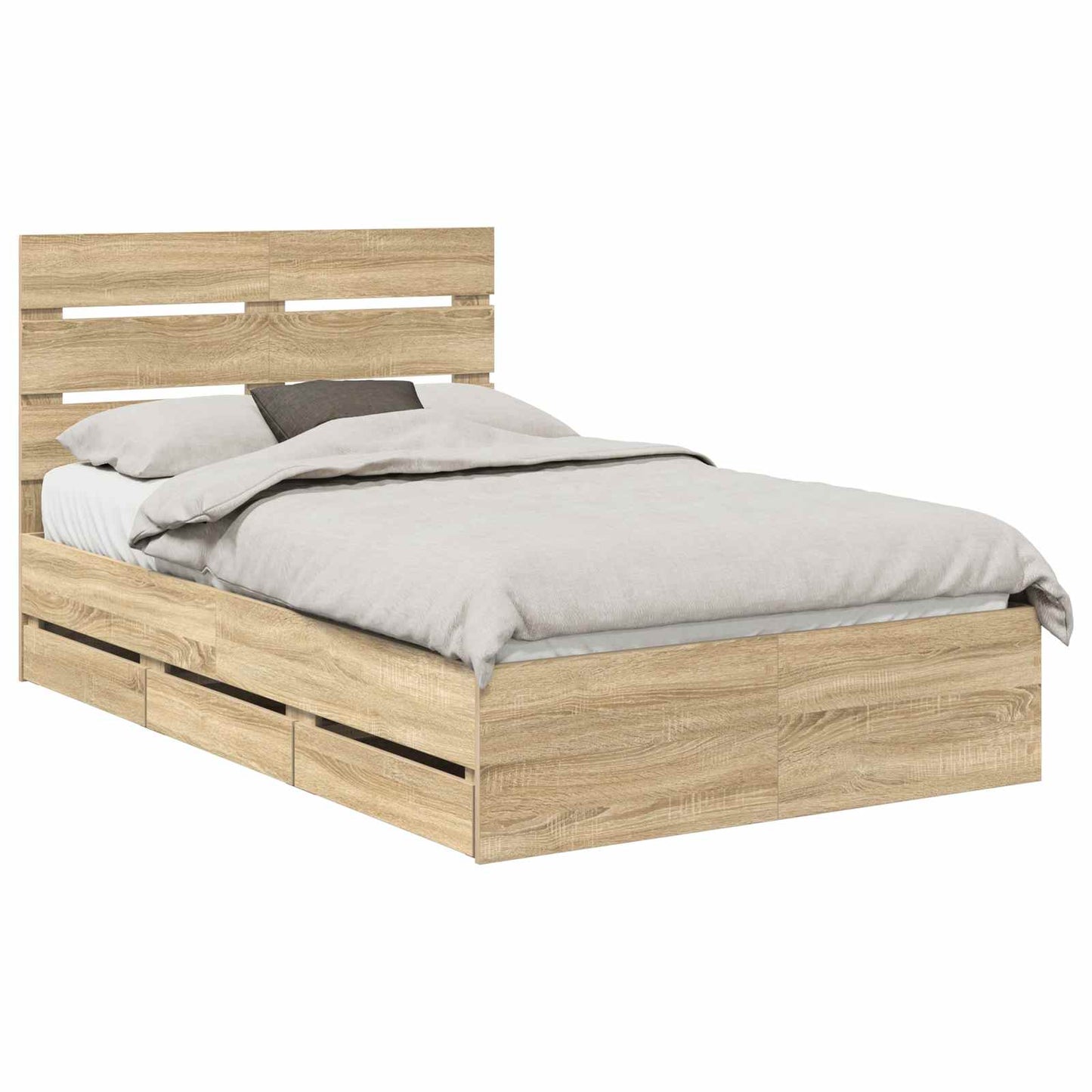 vidaXL Σκελετός Κρεβατιού Δρύς Sonoma 120 x 190 cm Μηχανήματος Ξύλο
