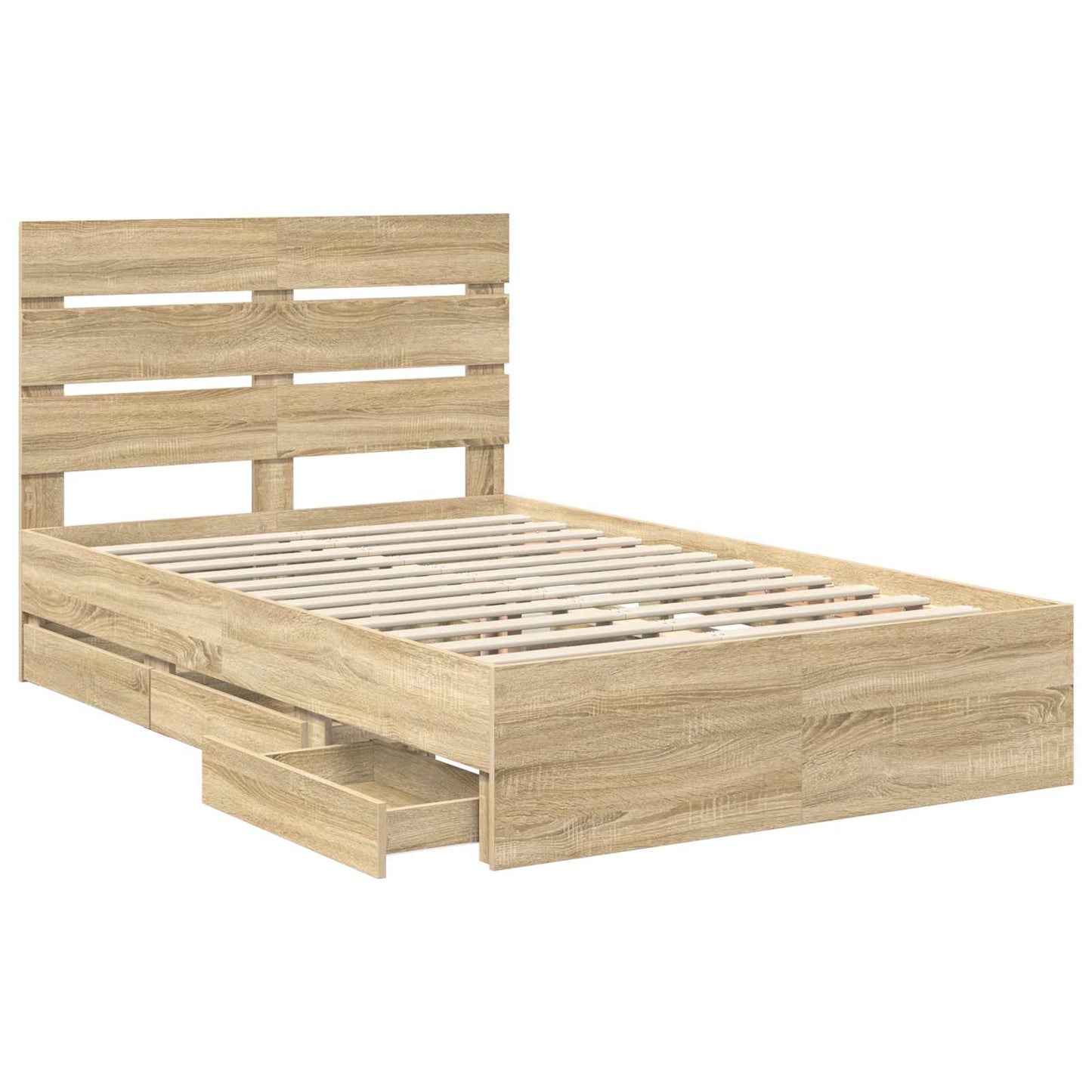 vidaXL Σκελετός Κρεβατιού Δρύς Sonoma 120 x 190 cm Μηχανήματος Ξύλο