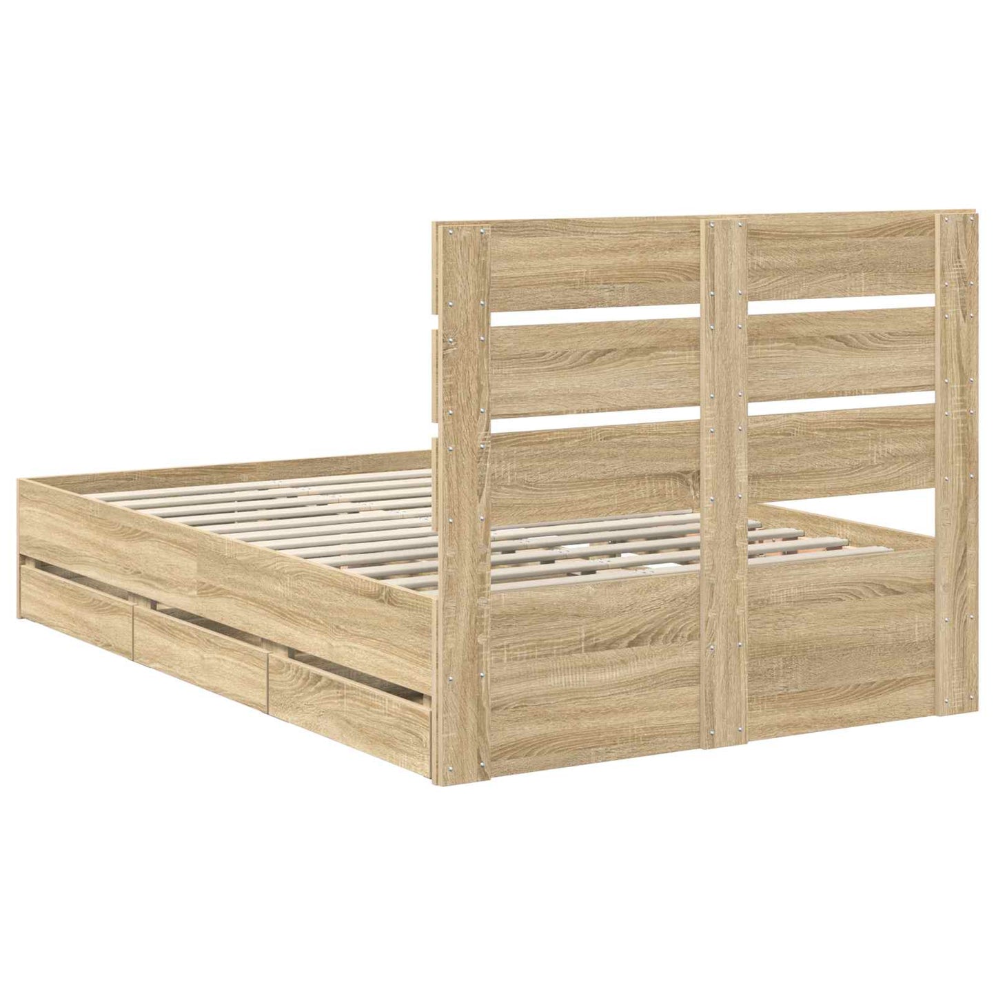 vidaXL Σκελετός Κρεβατιού Δρύς Sonoma 120 x 190 cm Μηχανήματος Ξύλο