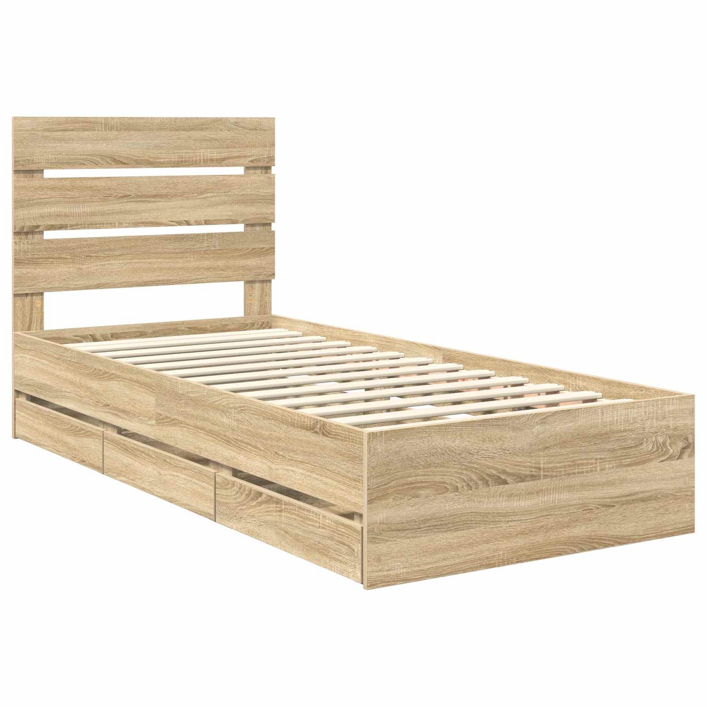 vidaXL Σκελετός Κρεβατιού Δρύς Sonoma 100 x 200 cm Μηχανήματος Ξύλο