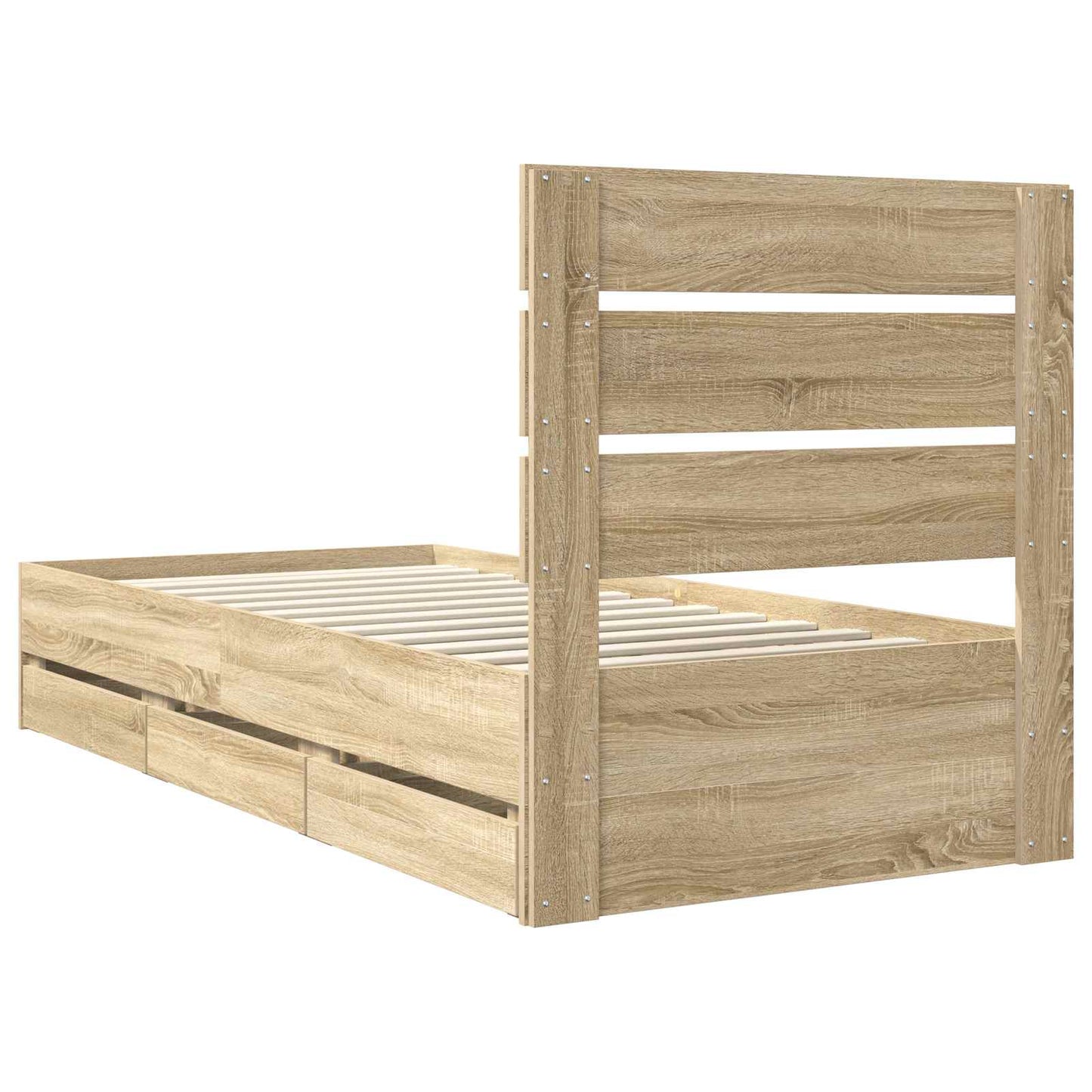 vidaXL Σκελετός Κρεβατιού Δρύς Sonoma 100 x 200 cm Μηχανήματος Ξύλο