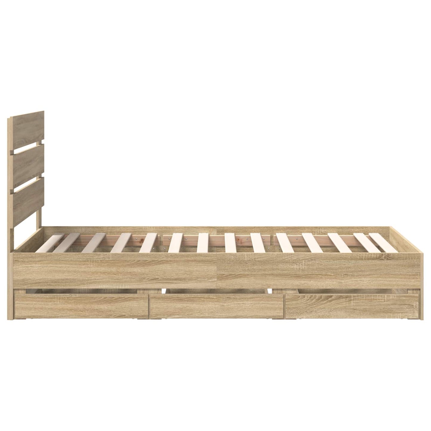 vidaXL Σκελετός Κρεβατιού Δρύς Sonoma 100 x 200 cm Μηχανήματος Ξύλο