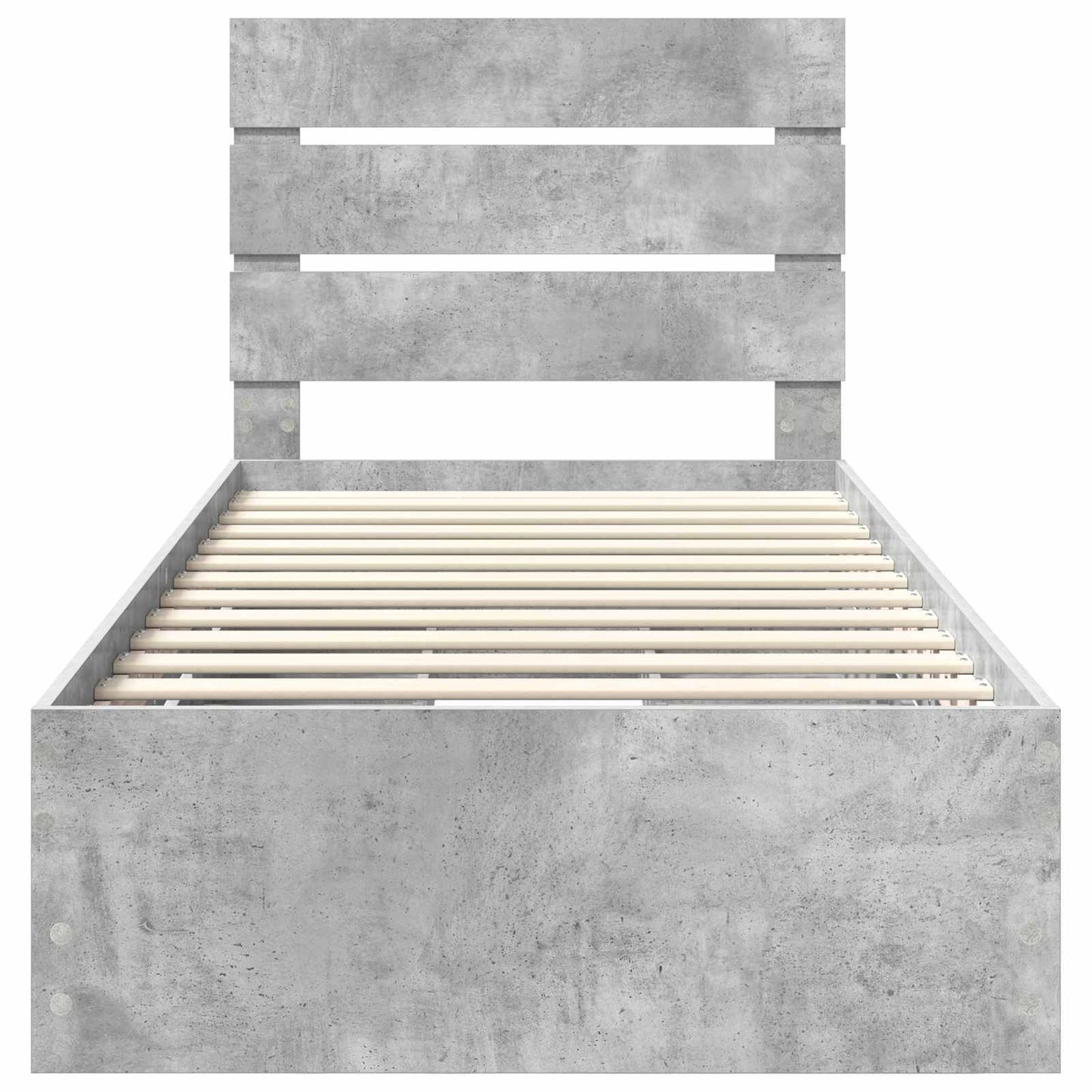 vidaXL Σκελετός Κρεβατιού Σκυρόδεμα Γκρι 90 x 200 cm Μηχανήματος Ξύλο