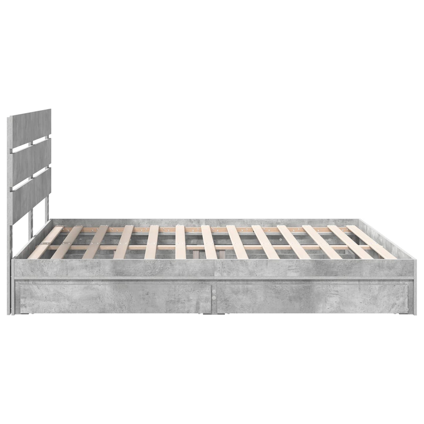 vidaXL Κρεβάτι Αποθήκης Σκυρόδεμα Γκρι 180 x 200 cm Επεξεργασμένο ξύλο