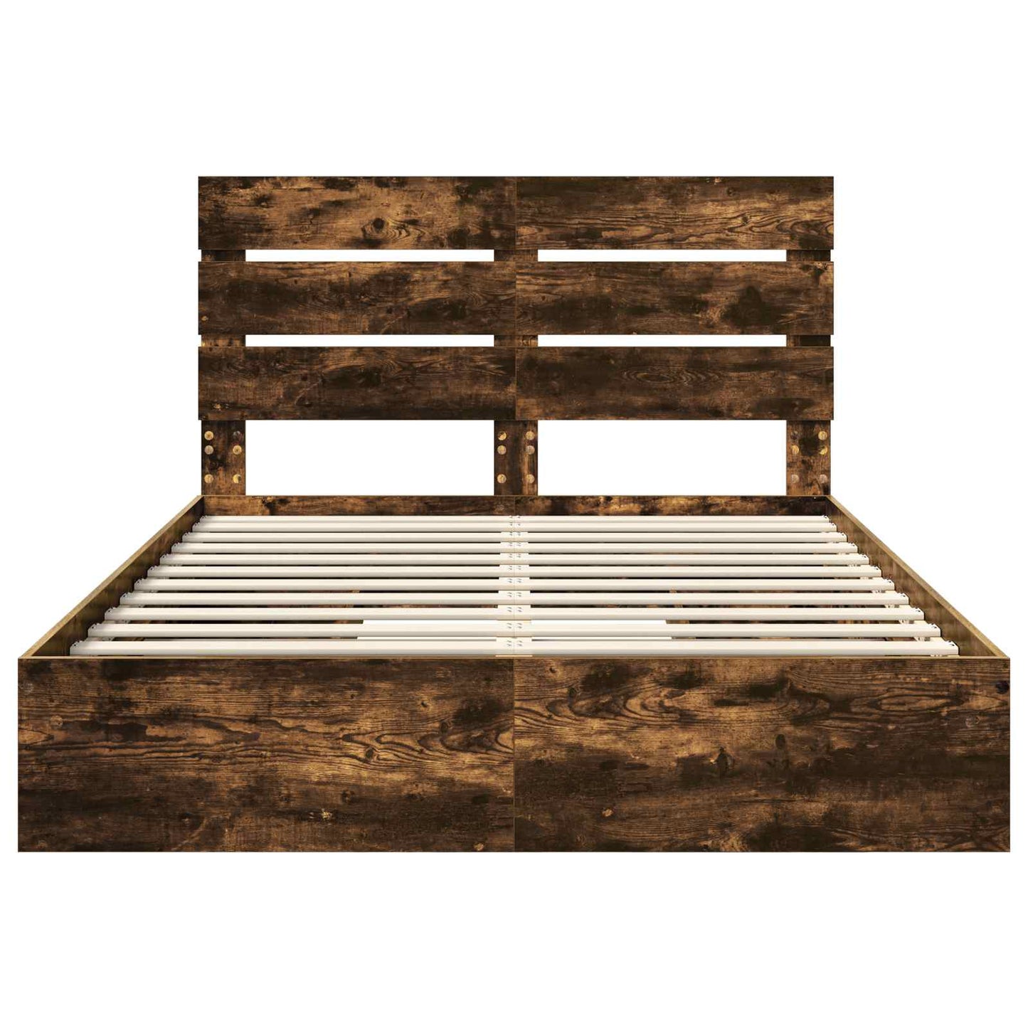 vidaXL Κρεβάτι Αποθήκης Καπνιστό Δρύς 140 x 200 cm Επεξεργασμένο ξύλο