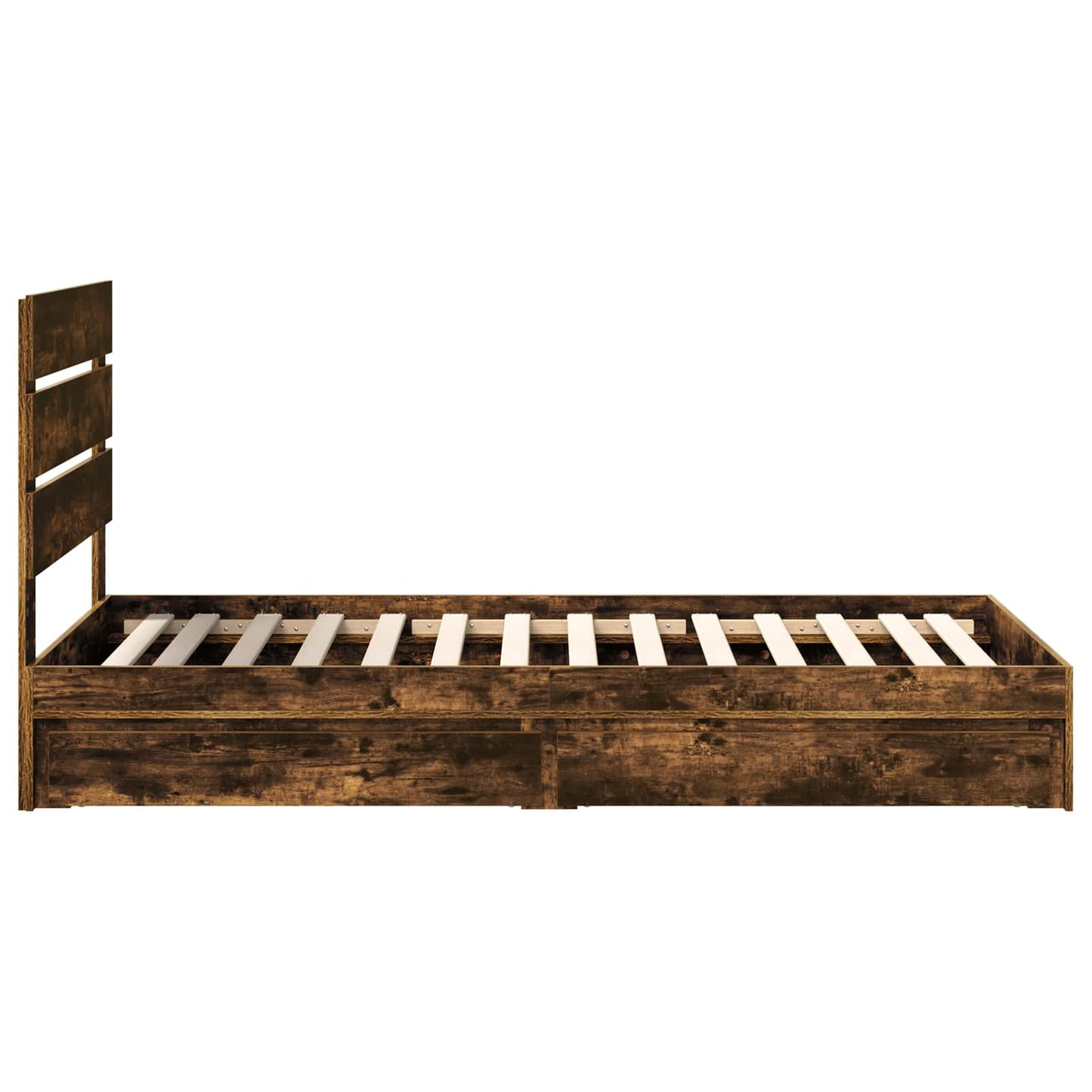 vidaXL Κρεβάτι Αποθήκης Καπνιστό Δρύς 90 x 200 cm Επεξεργασμένο ξύλο