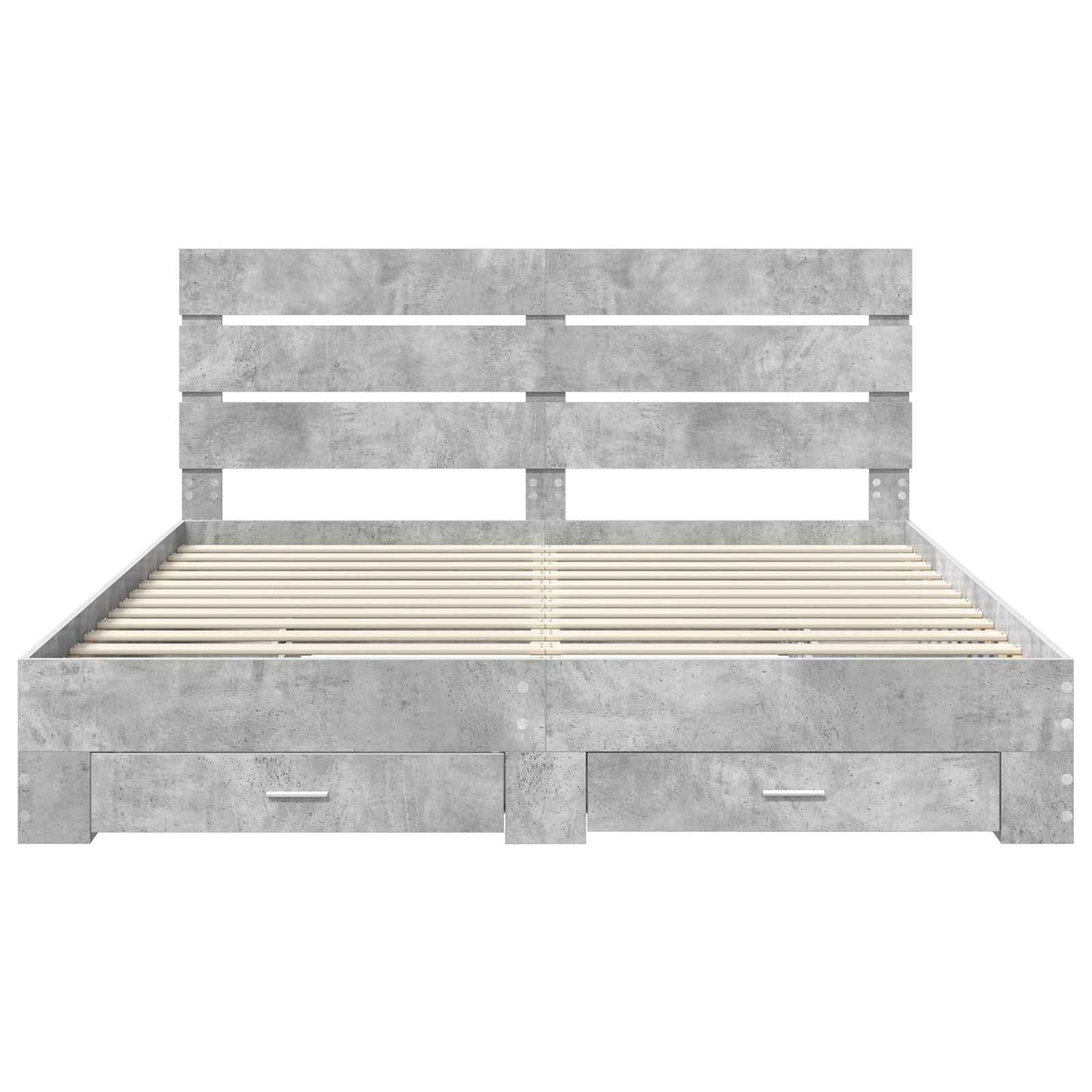 vidaXL Σκελετός Κρεβατιού με συρτάρι Σκυρόδεμα Γκρι 200 x 200 cm