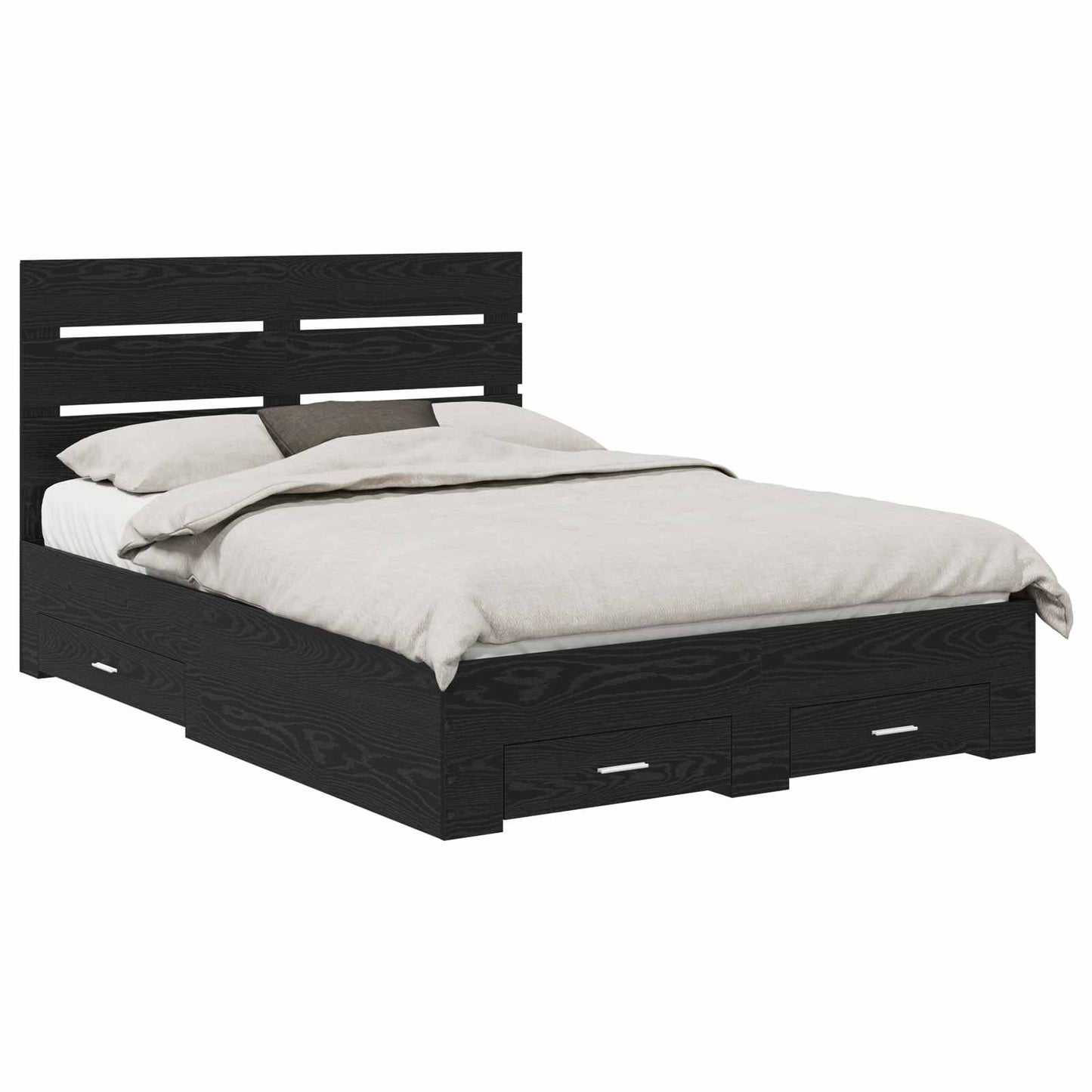 vidaXL Σκελετός Κρεβατιού Μαύρη Οξυά 160 x 200 cm Επεξεργασμένο ξύλο