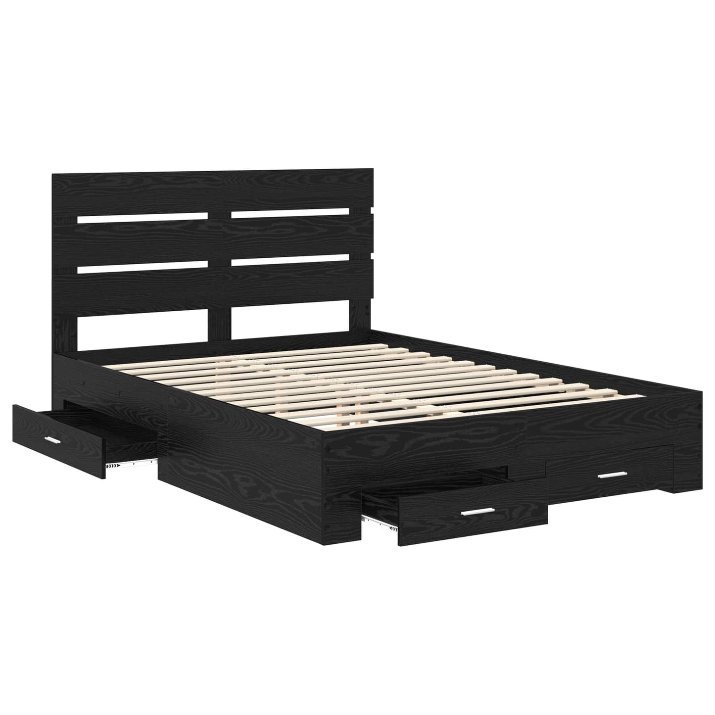vidaXL Σκελετός Κρεβατιού Μαύρη Οξυά 160 x 200 cm Επεξεργασμένο ξύλο