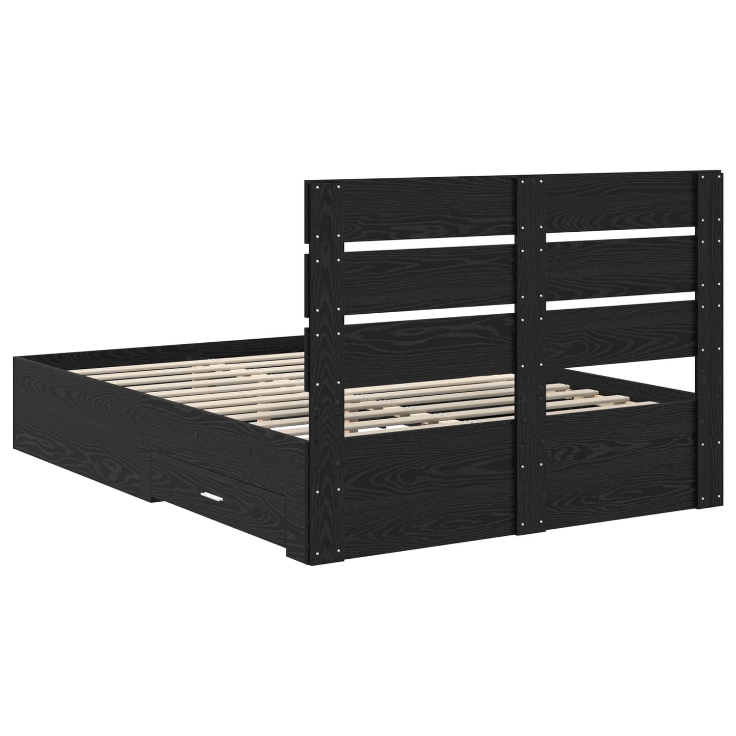 vidaXL Σκελετός Κρεβατιού Μαύρη Οξυά 160 x 200 cm Επεξεργασμένο ξύλο