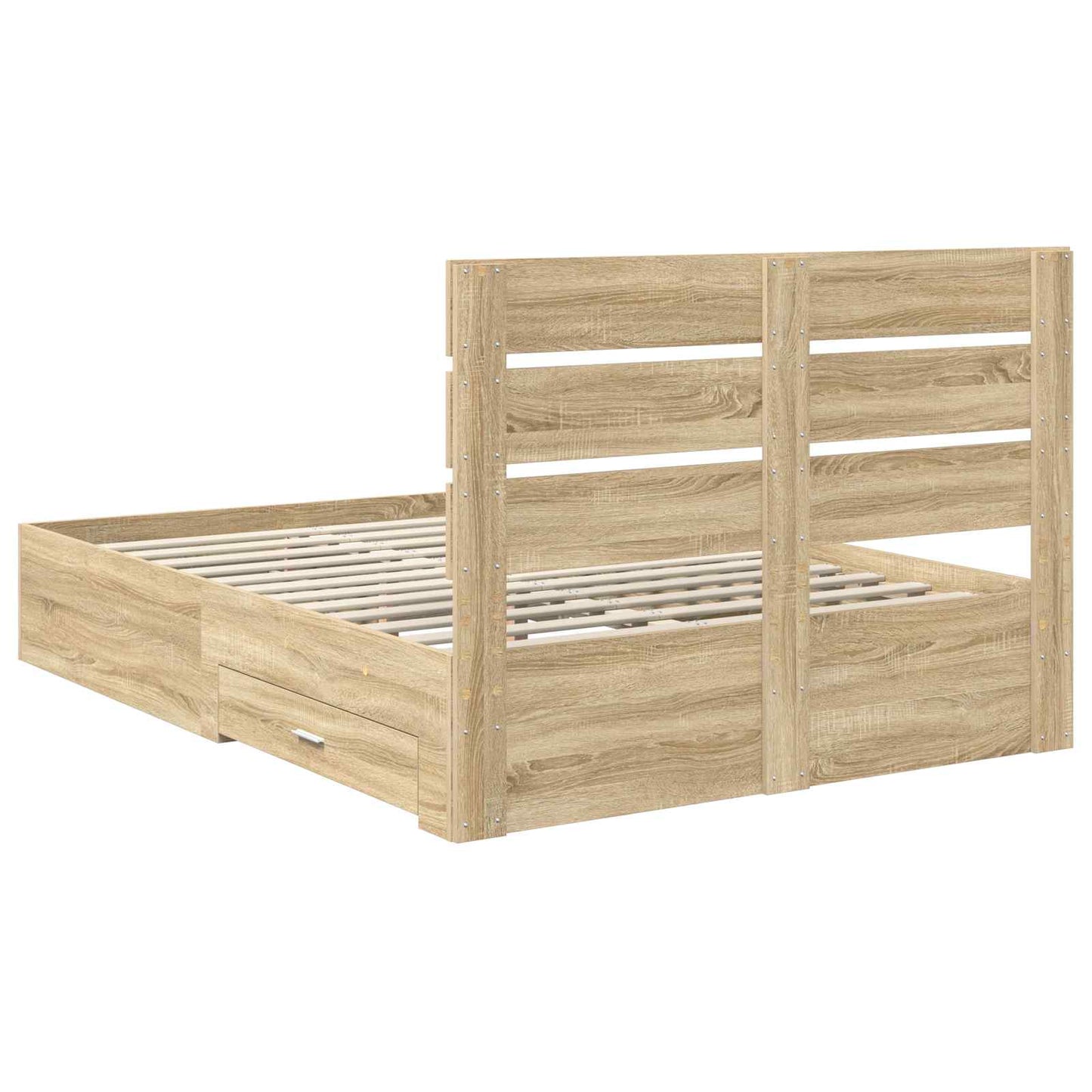 vidaXL Σκελετός Κρεβατιού Δρύς Sonoma 150 x 200 cm Επεξεργασμένο ξύλο