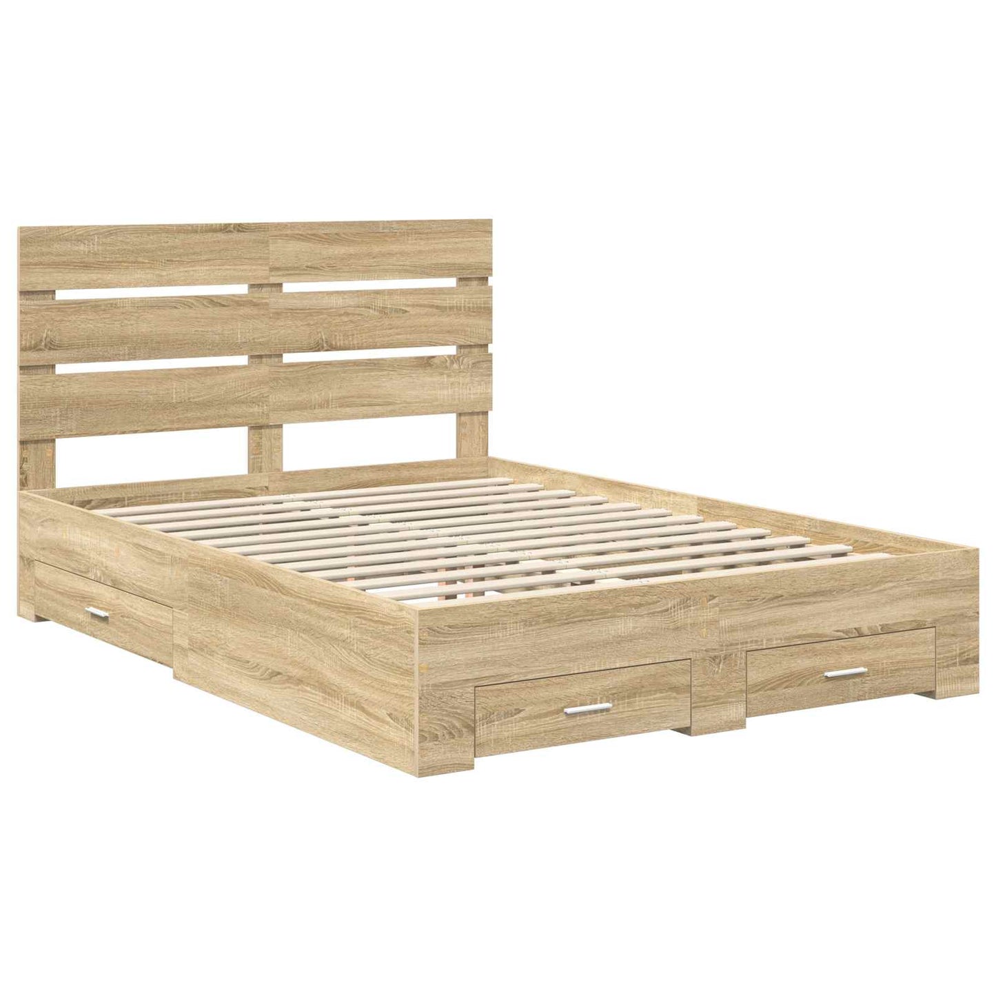 vidaXL Σκελετός Κρεβατιού Δρύς Sonoma 140 x 190 cm Επεξεργασμένο ξύλο