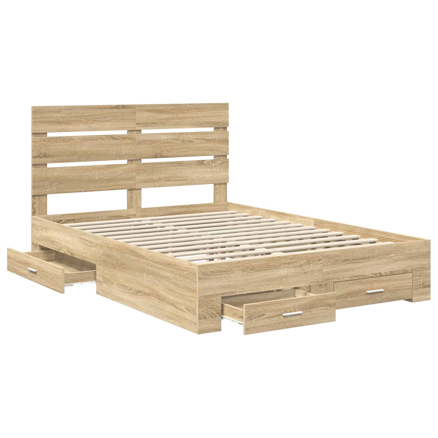 vidaXL Σκελετός Κρεβατιού Δρύς Sonoma 140 x 190 cm Επεξεργασμένο ξύλο
