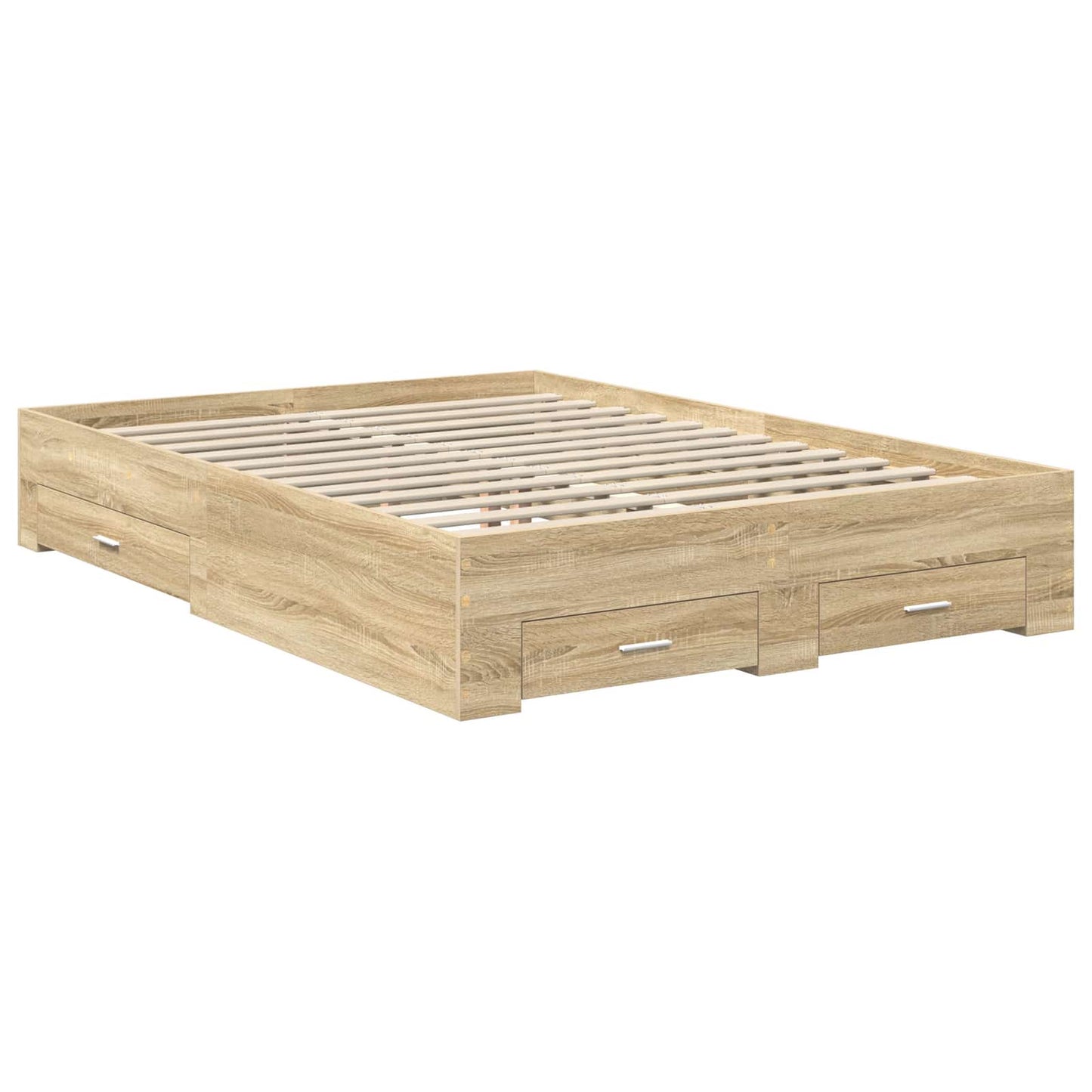 vidaXL Σκελετός Κρεβατιού Δρύς Sonoma 140 x 190 cm Επεξεργασμένο ξύλο