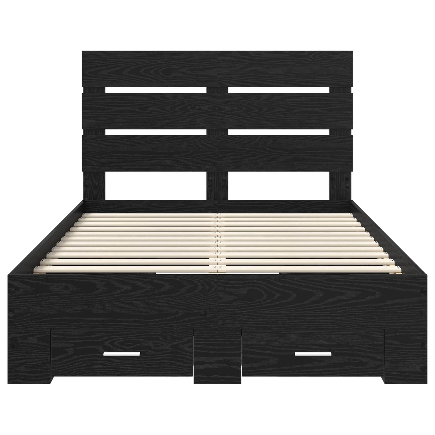 vidaXL Σκελετός Κρεβατιού Μαύρη Οξυά 135 x 190 cm Επεξεργασμένο ξύλο