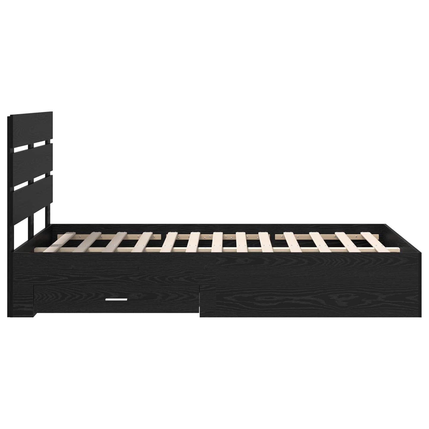 vidaXL Σκελετός Κρεβατιού Μαύρη Οξυά 135 x 190 cm Επεξεργασμένο ξύλο