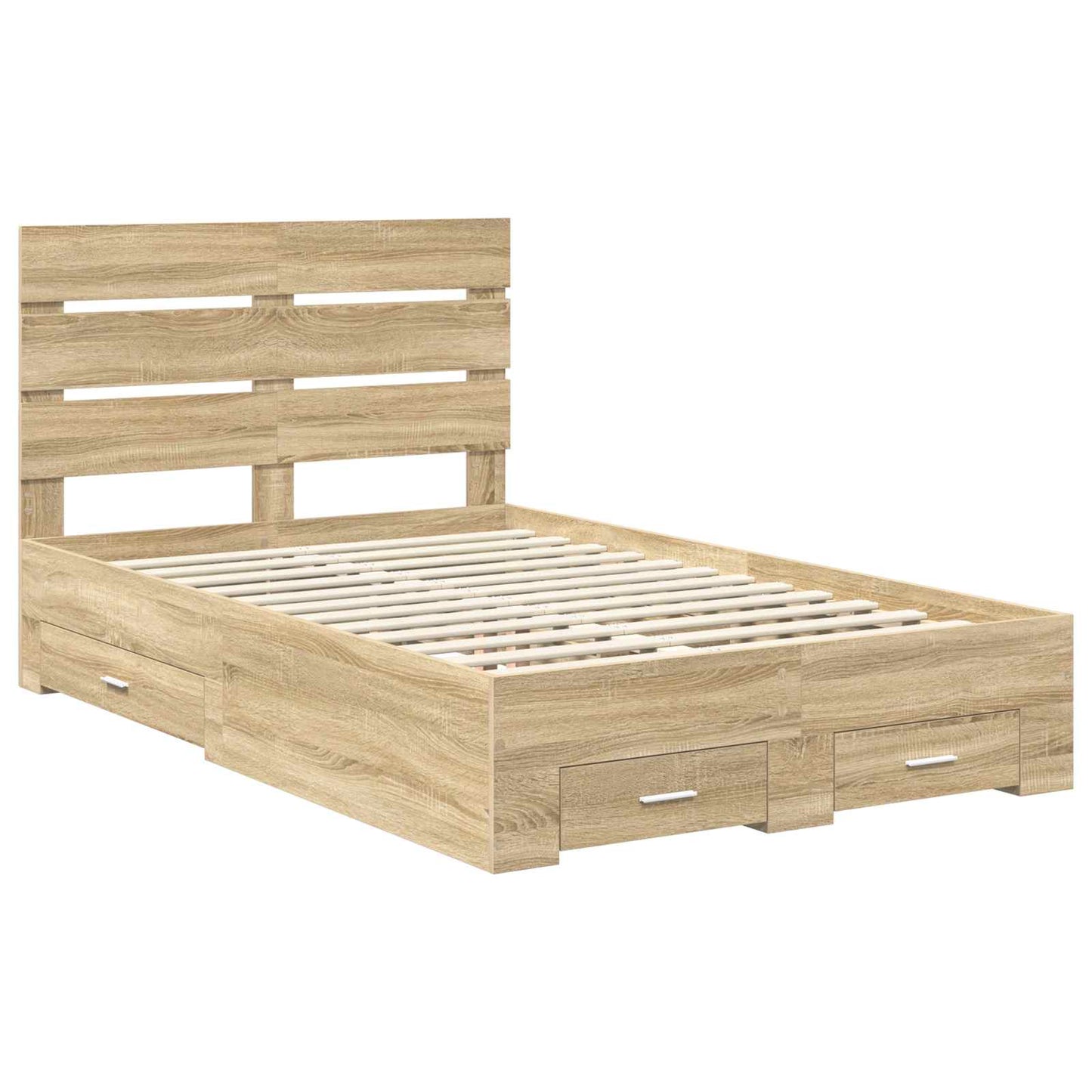 vidaXL Σκελετός Κρεβατιού Δρύς Sonoma 120 x 200 cm Επεξεργασμένο ξύλο