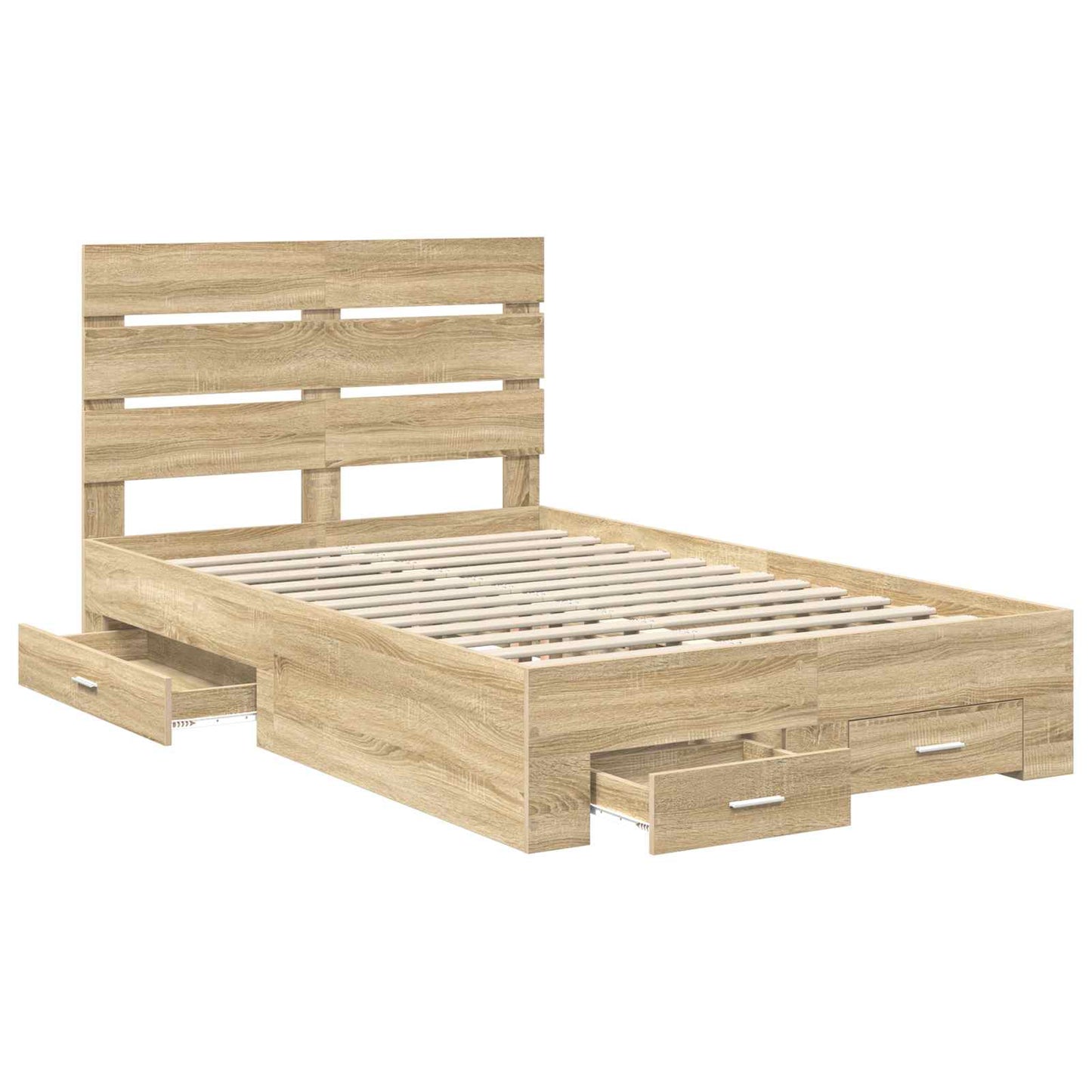 vidaXL Σκελετός Κρεβατιού Δρύς Sonoma 120 x 200 cm Επεξεργασμένο ξύλο
