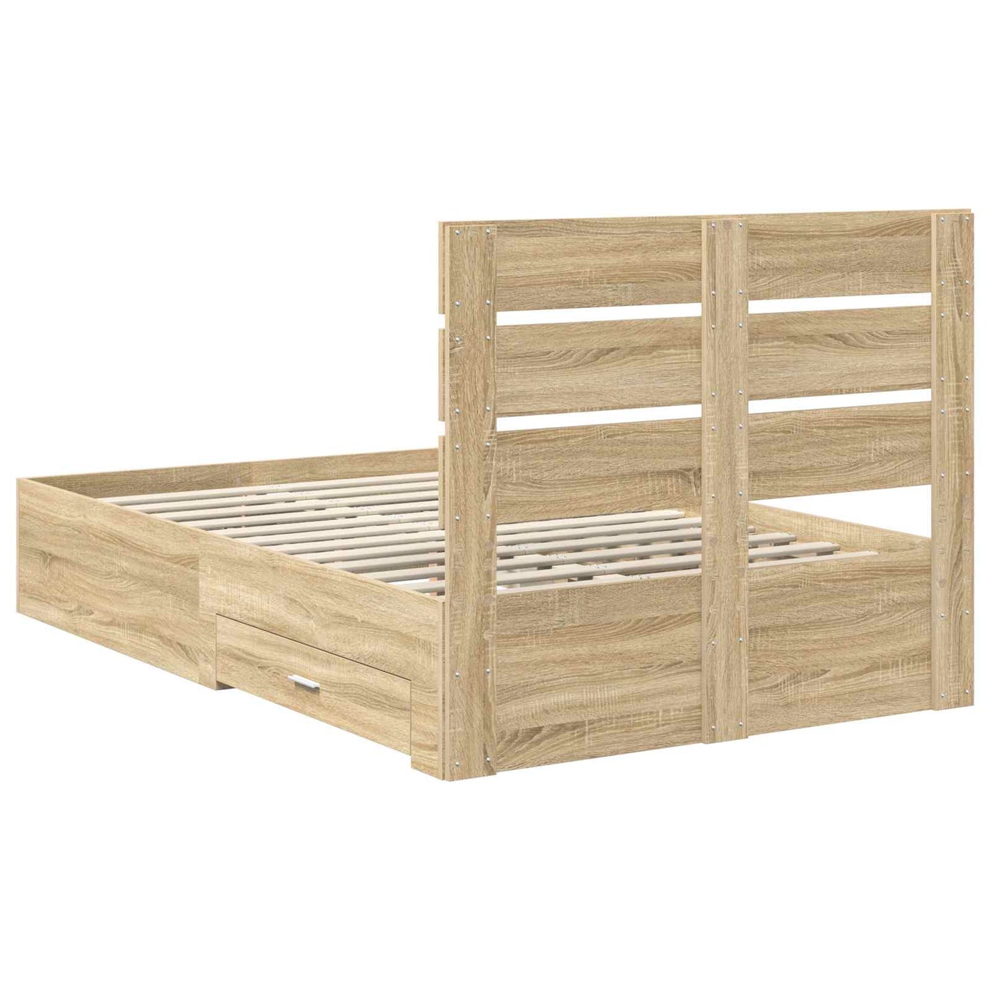vidaXL Σκελετός Κρεβατιού Δρύς Sonoma 120 x 200 cm Επεξεργασμένο ξύλο