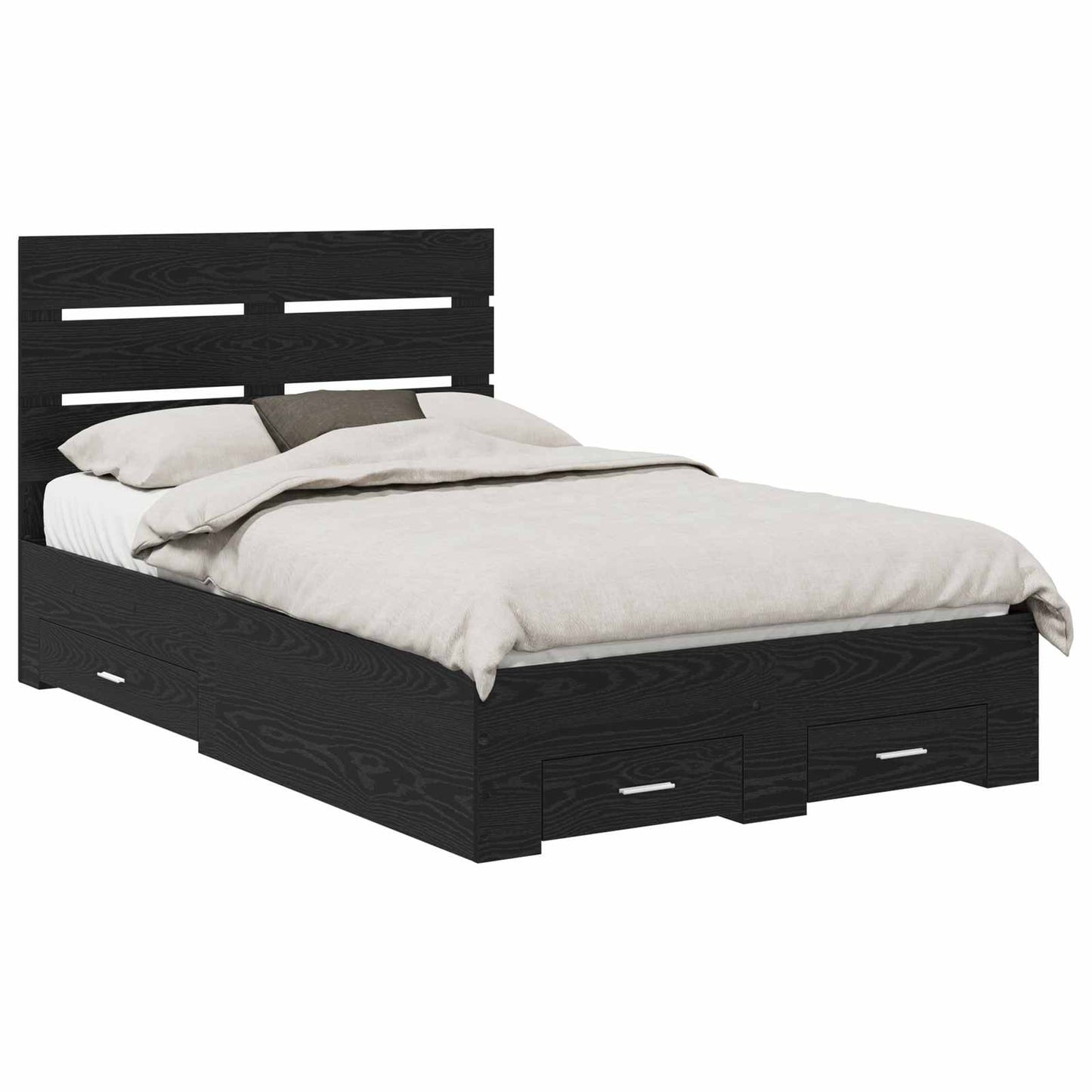 vidaXL Σκελετός Κρεβατιού Μαύρη Οξυά 120 x 190 cm Επεξεργασμένο ξύλο