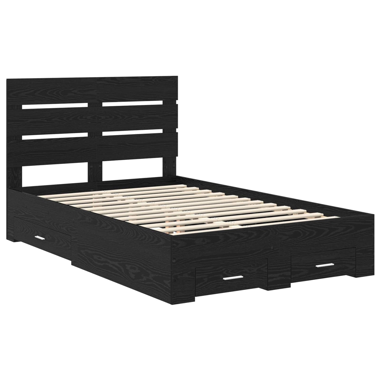 vidaXL Σκελετός Κρεβατιού Μαύρη Οξυά 120 x 190 cm Επεξεργασμένο ξύλο