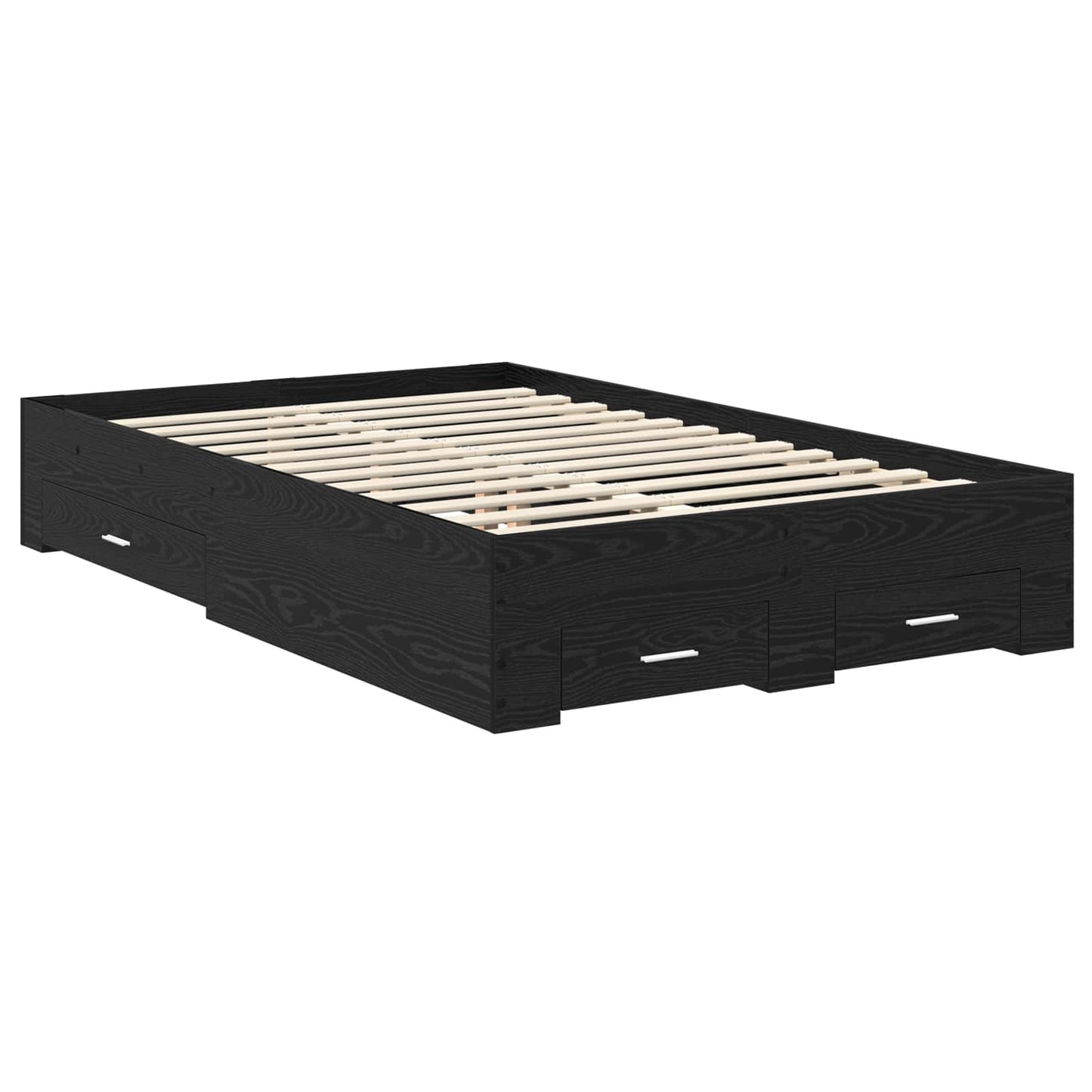 vidaXL Σκελετός Κρεβατιού Μαύρη Οξυά 120 x 190 cm Επεξεργασμένο ξύλο