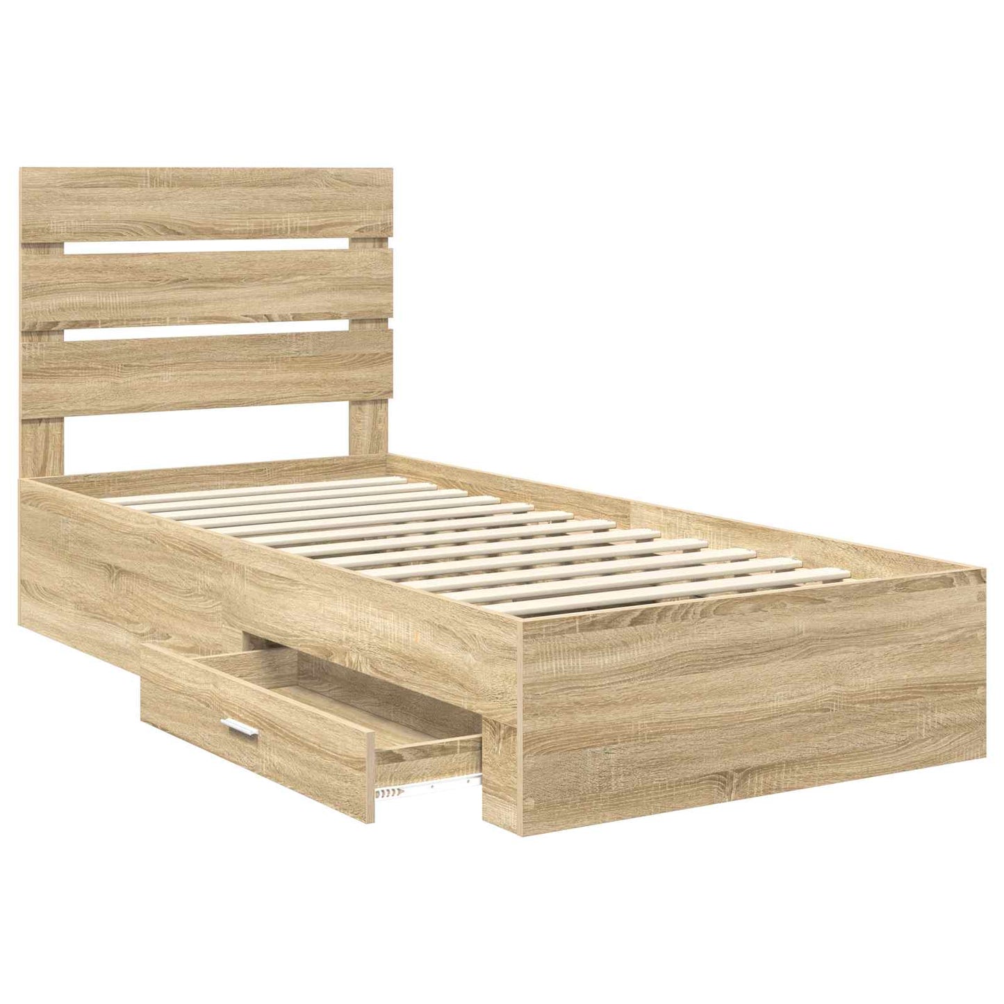 vidaXL Σκελετός Κρεβατιού Δρύς Sonoma 100 x 200 cm Επεξεργασμένο ξύλο