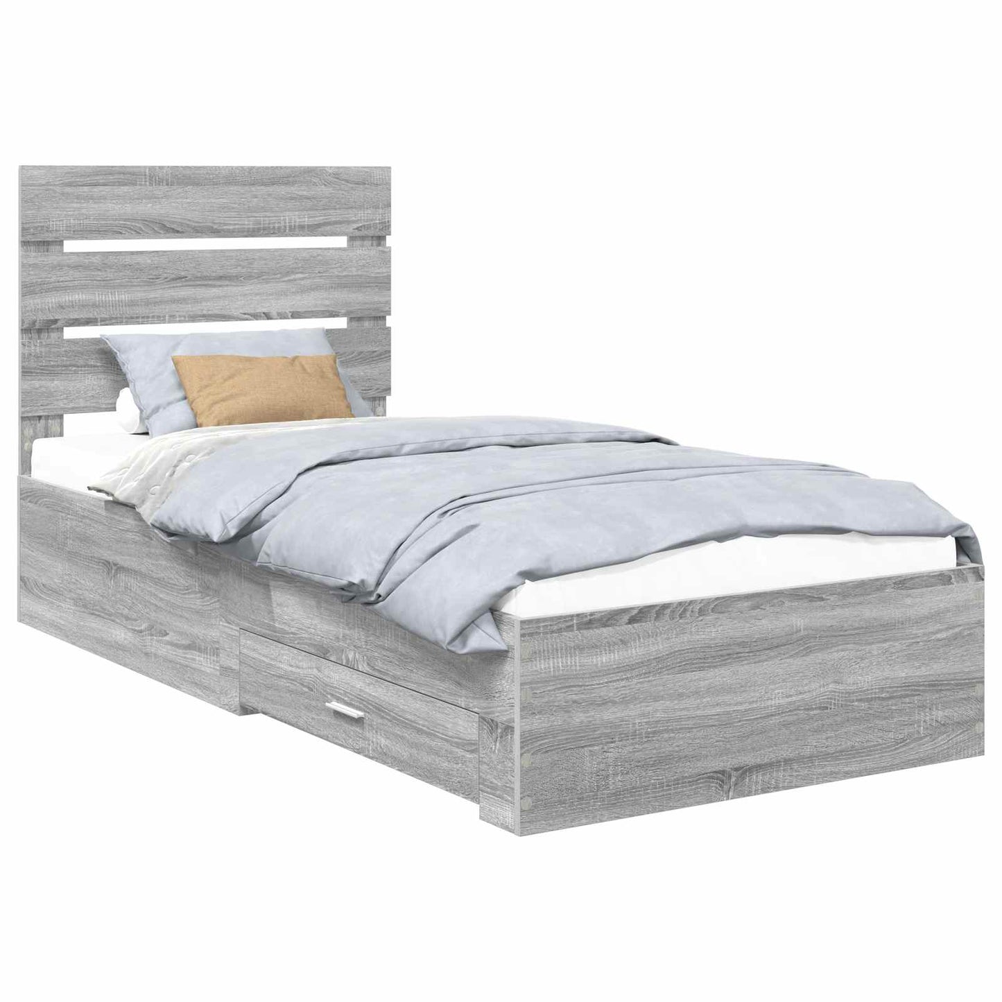 vidaXL Σκελετός Κρεβατιού Γκρίζο Σονομα 90 x 200 cm Επεξεργασμένο ξύλο