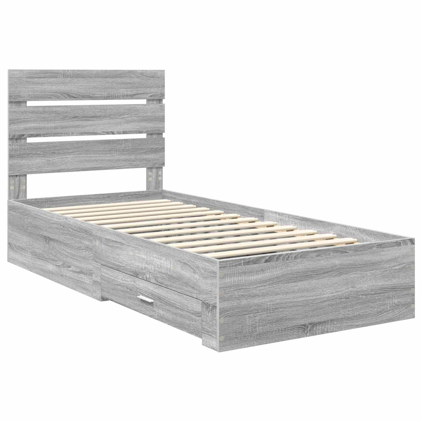 vidaXL Σκελετός Κρεβατιού Γκρίζο Σονομα 90 x 200 cm Επεξεργασμένο ξύλο