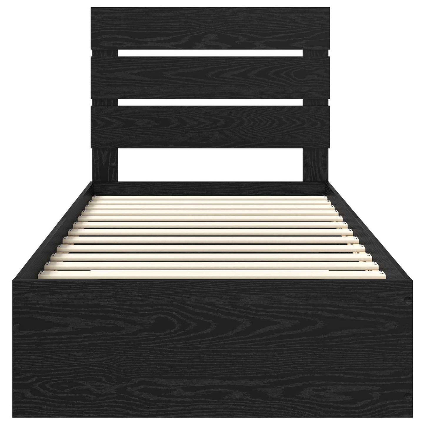 vidaXL Σκελετός Κρεβατιού Μαύρη Οξυά 90 x 190 cm Επεξεργασμένο ξύλο