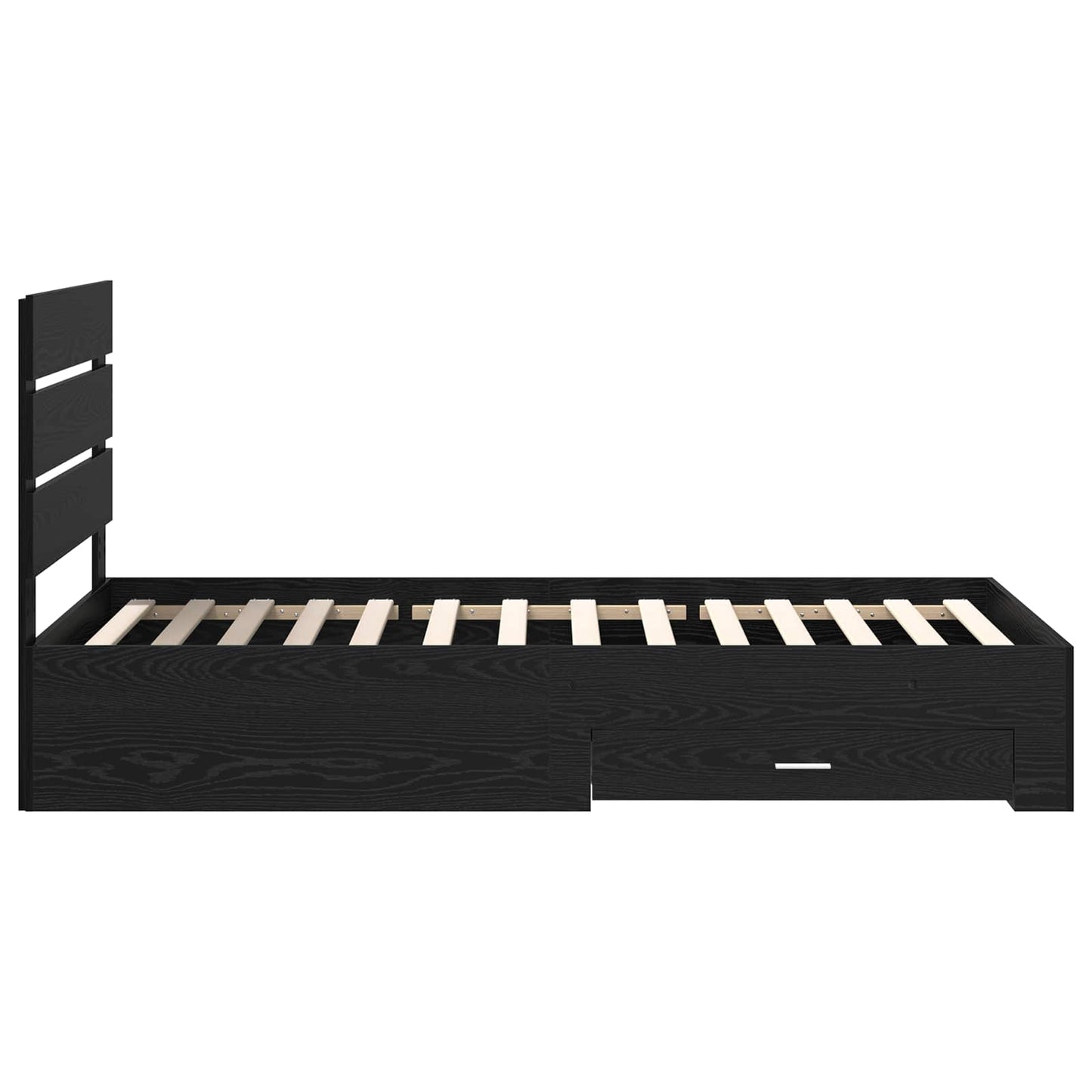 vidaXL Σκελετός Κρεβατιού Μαύρη Οξυά 90 x 190 cm Επεξεργασμένο ξύλο