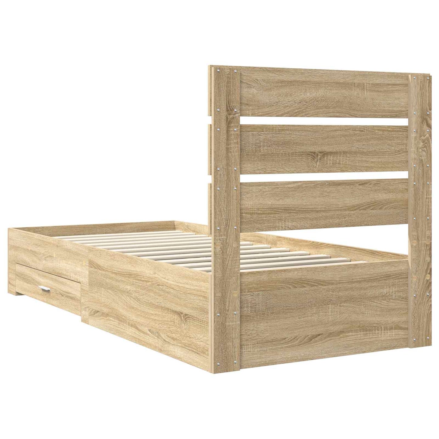 vidaXL Σκελετός Κρεβατιού Δρύς Sonoma 90 x 190 cm Επεξεργασμένο ξύλο