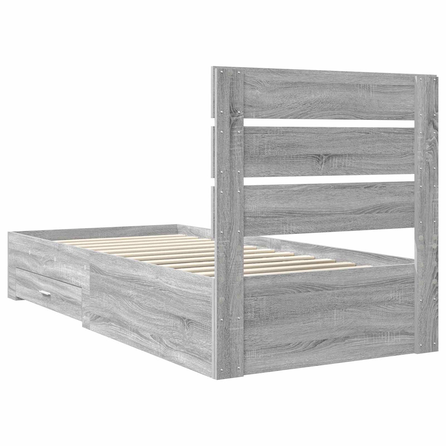 vidaXL Σκελετός Κρεβατιού Γκρίζο Σονομα 90 x 190 cm Επεξεργασμένο ξύλο